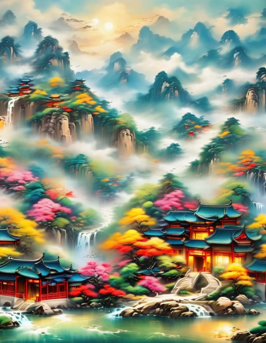 (best picture quality，8k，high resolution，masterpiece)，super detailed，，Chinese landscape painting summer，Sunlight，Good boy，Kaneko的稻田，Kaneko，happiness，children&#39;laughter，children在稻田里玩耍,Cicada chirping,Beautiful scenery,high dynamic range,ultra high definition,studio lighting,Ultra-fine,sharp focus,Physical rendering,extremely detailed description,main,bright colors,blurred background,Kaneko日出,peaceful,peaceful,Kanekoen light,prime time,nature,nature之美, ，minimalist，extreme details，unmatched details，Special effect、Realism and exquisite details，胶片颗粒和鲁Special effect果增加了图像的感和怀旧感。