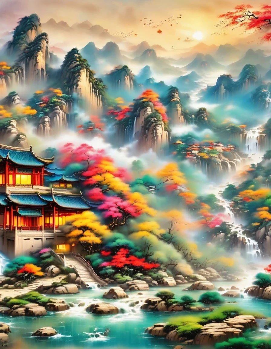 (best picture quality，8k，high resolution，masterpiece)，super detailed，，Chinese landscape painting summer，Sunlight，Good boy，Kaneko的稻田，Kaneko，happiness，children&#39;laughter，children在稻田里玩耍,Cicada chirping,Beautiful scenery,high dynamic range,ultra high definition,studio lighting,Ultra-fine,sharp focus,Physical rendering,extremely detailed description,main,bright colors,blurred background,Kaneko日出,peaceful,peaceful,Kanekoen light,prime time,nature,nature之美, ，minimalist，extreme details，unmatched details，Special effect、Realism and exquisite details，胶片颗粒和鲁Special effect果增加了图像的感和怀旧感。