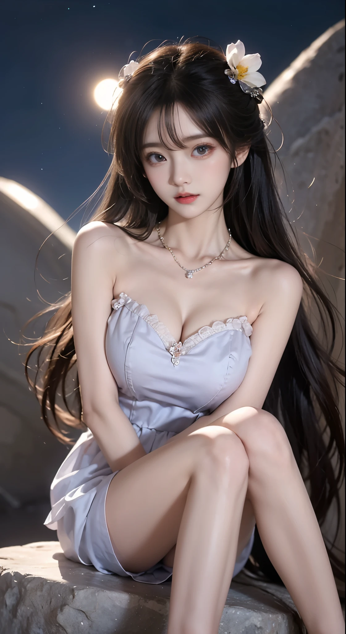 concept art, princess, princess hair, small chest,  hips,  look at viewer, shy blush face, sexual expression,  sexy, bare shoulder, wearing long small sexy dress, wet body, ((nipple's)), unconcerned, NSFW, quality, in the bed sleeping, background water on the floor, li, contrast, dark,