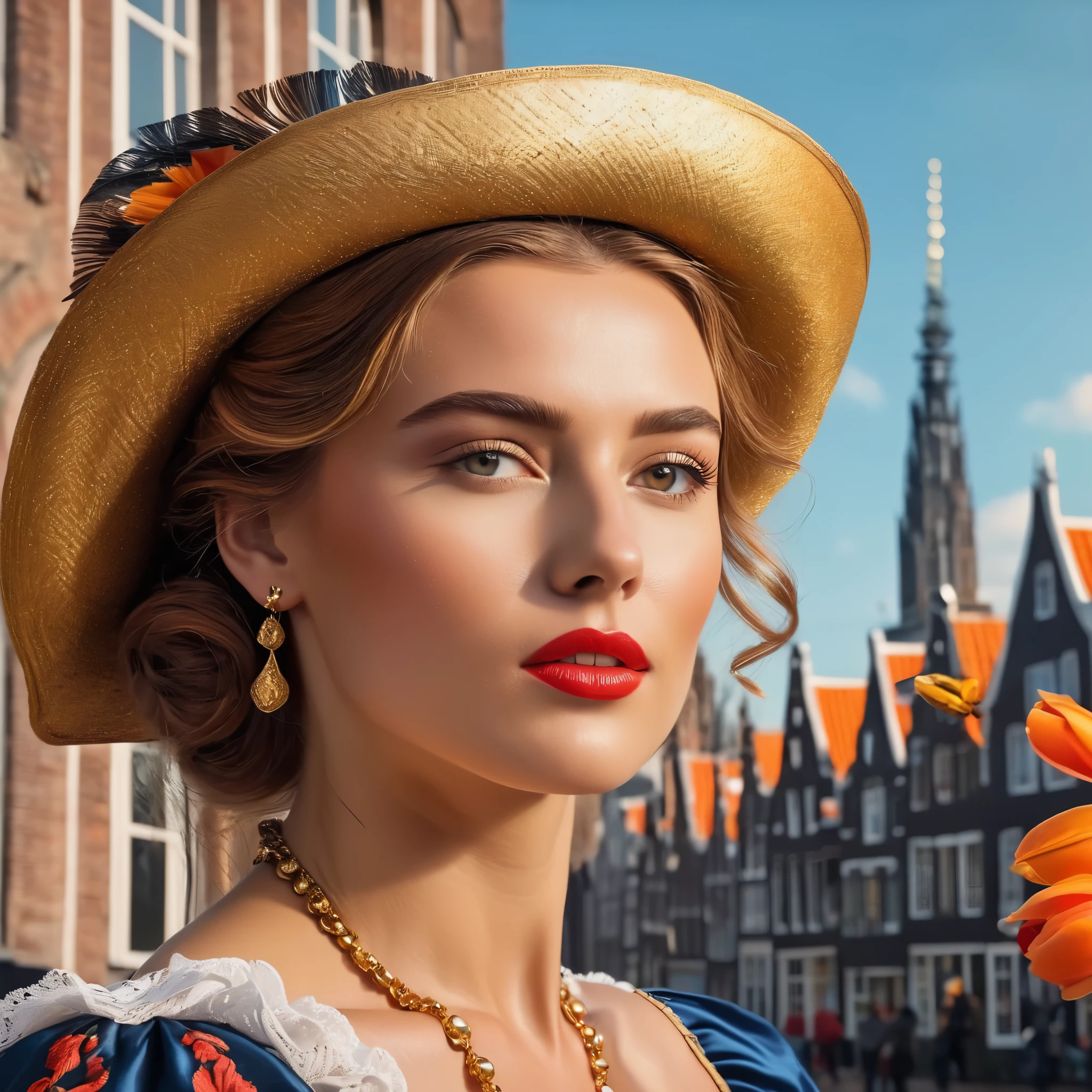 create an image demonstrating the style of ((Dutch Golden Age)) style, hyper realism, 8k high definition, vibrant colors, sharp focus, insanely detailed