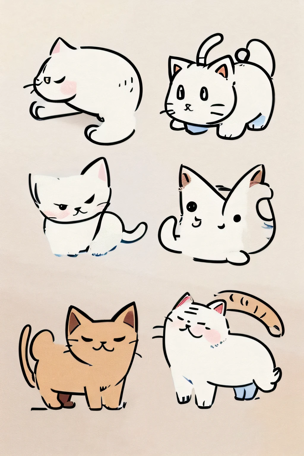simple handmade drawings of dogs and cats, Apenas uma linha