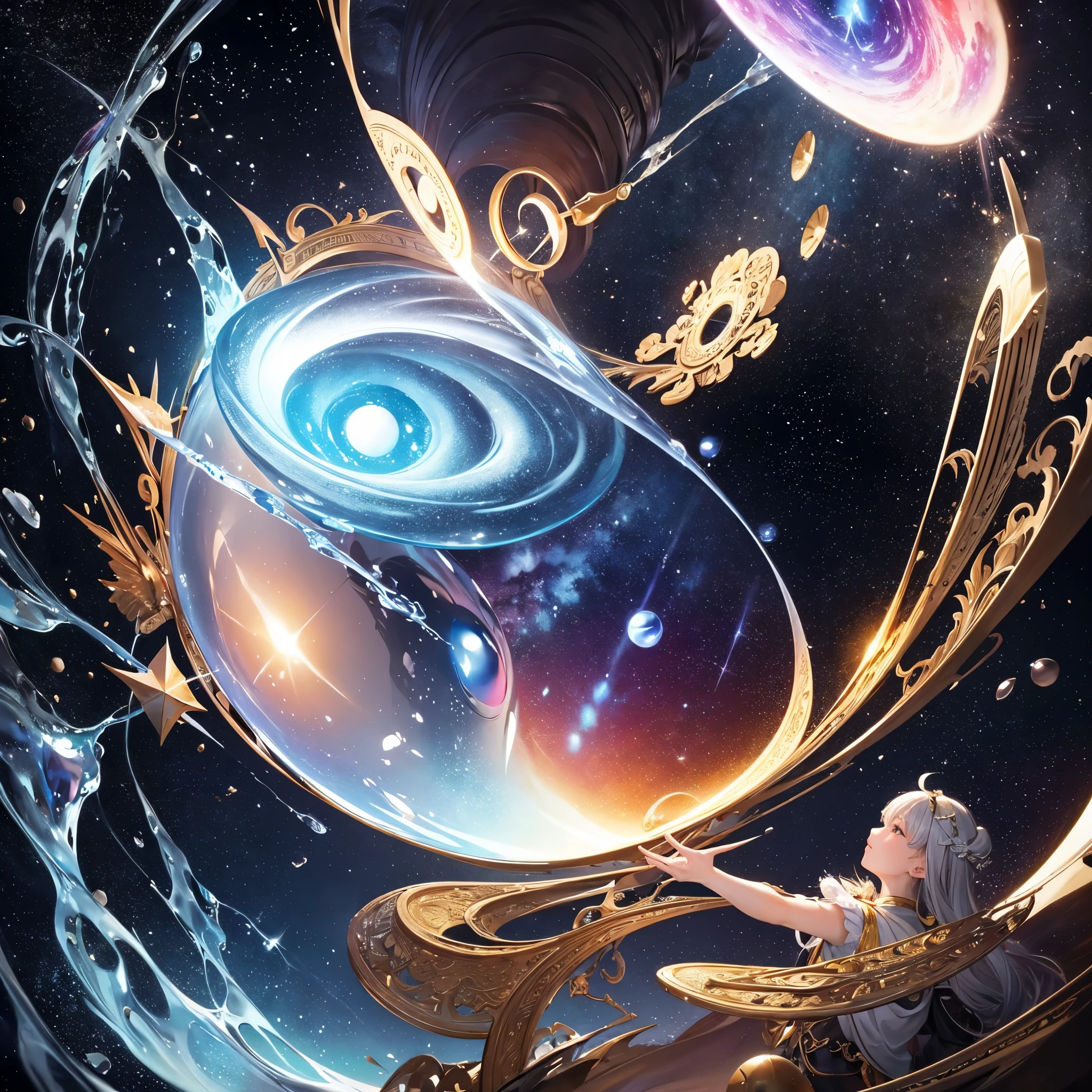 ((highest quality、masterpiece、Beautiful finish、normal body、A body without defects、5This finger))、Milky Way、big bang、Black Hole、Cesar、creation and destruction、creation myth、Tian Yuan breakthrough、plural world、Beyond time、forth dimension