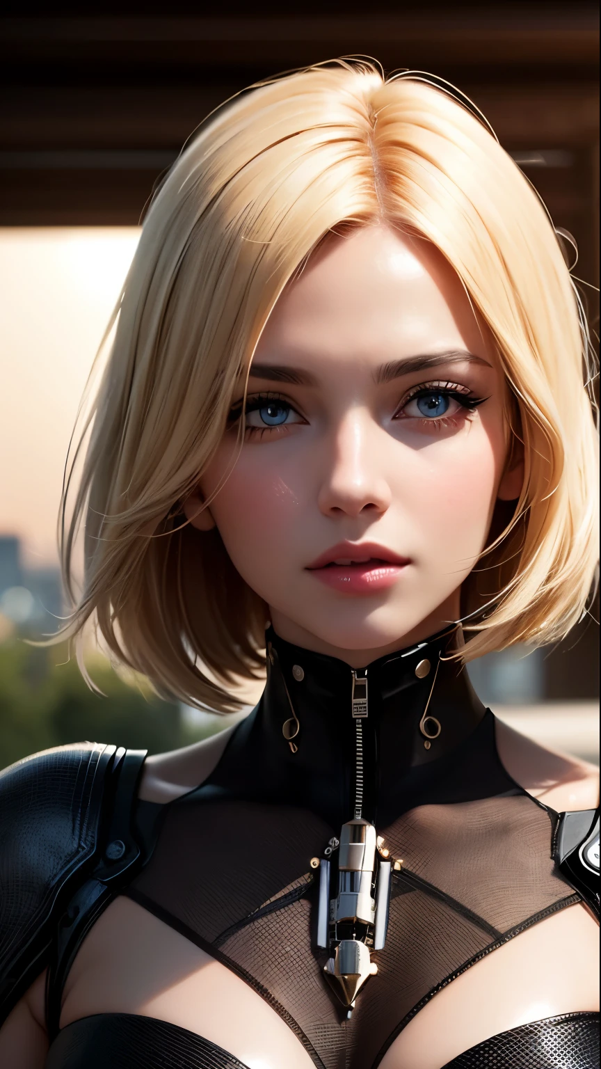 (skin dents:1.5), realistic, realistic, (masterpiece:1.5), concept art, intricate details, very detailed, realistic, octane rendering, 8k, unreal engine, dynamic pose, highest quality, High resolution, (realistic face:1.1), (hyper realism:1.1), ((full_body)), perfect eyes, (shiny skin: 1.2), (((hairstyle))), (((perfect hands)) ), (very detailed背景), ((dynamic background) ), ((sun)), (light), ((1 girl)), good looking, robot (((Shiny mechanical shape))), ((fine eyes, high quality eyes, high quality face)), (very complicated dress), short blonde hair, sun, sunlight, ((dramatic)), amazing, Depth of the bounds written, Bokeh, 4k, gothic, Ash, particle