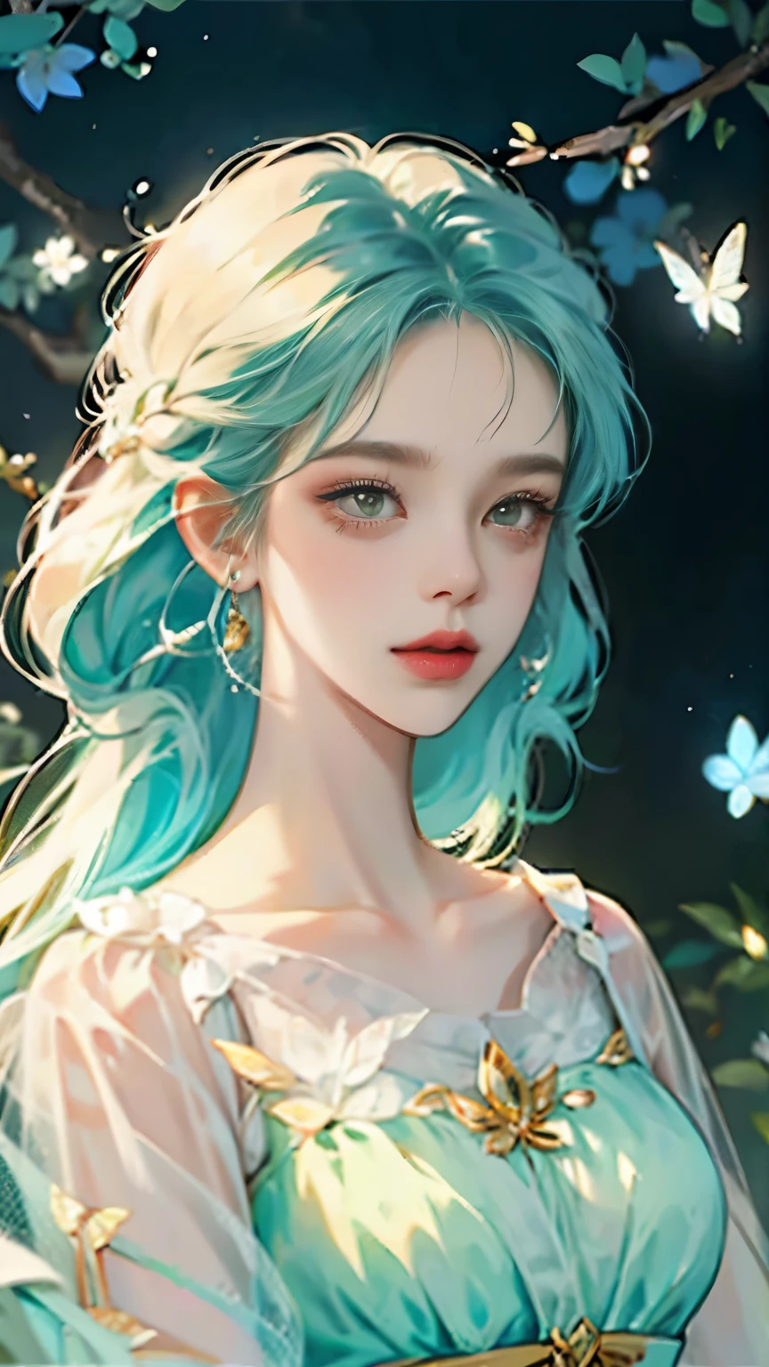 A beautiful girl in a fairy costume, surrounded by flowers and butterflies. Content: watercolor painting. Style: whimsical and delicate, like a children’s book illustration.