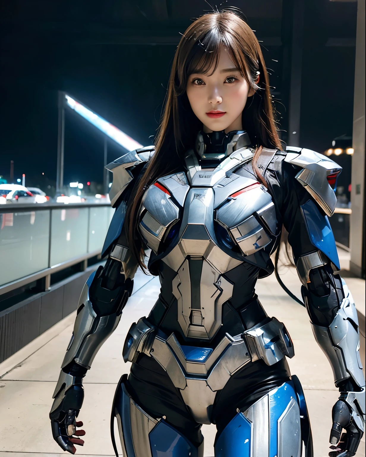  Super detailed, advanced details, high quality, 最high quality, High resolution, 1080p, hard disk, beautiful,(iron patriot),beautifulサイボーグ女性,Mecha cyborg girl,battle mode,Mecha body girl,She wears a futuristic iron patriot mech