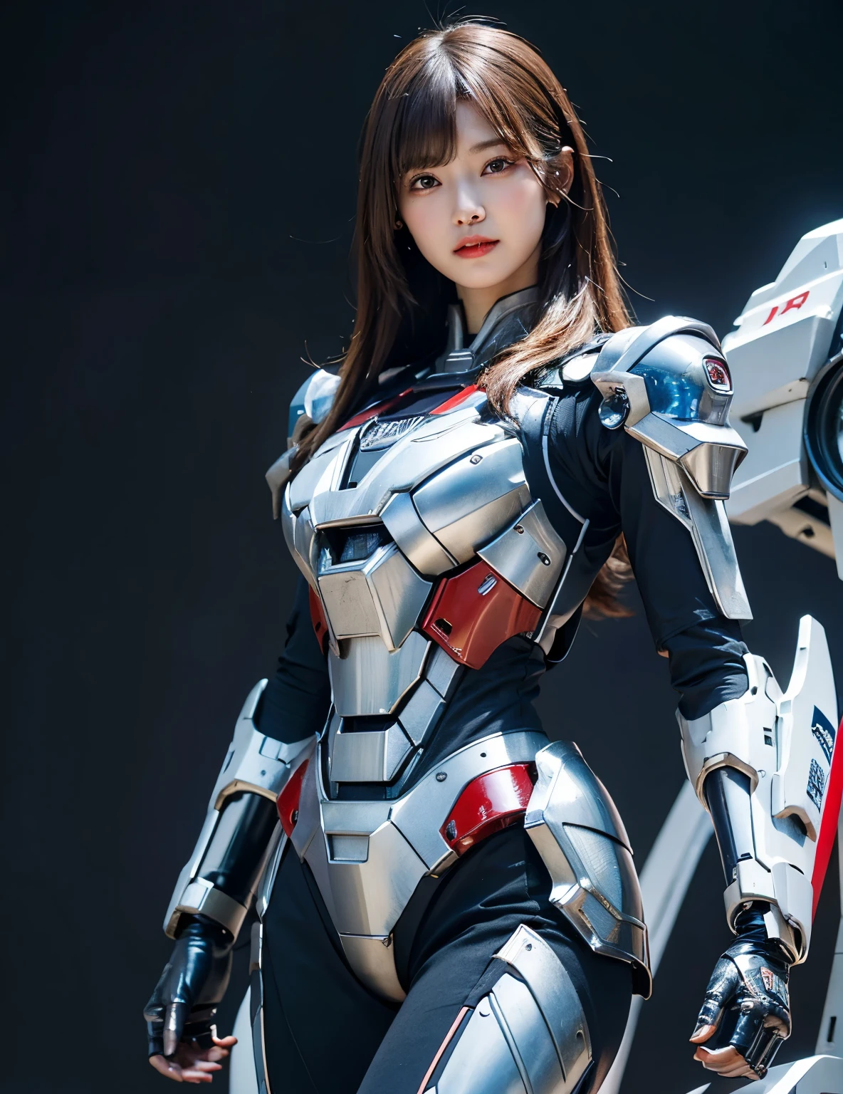  Super detailed, advanced details, high quality, 最high quality, High resolution, 1080p, hard disk, beautiful,(iron patriot),beautifulサイボーグ女性,Mecha cyborg girl,battle mode,Mecha body girl,She wears a futuristic iron patriot mech