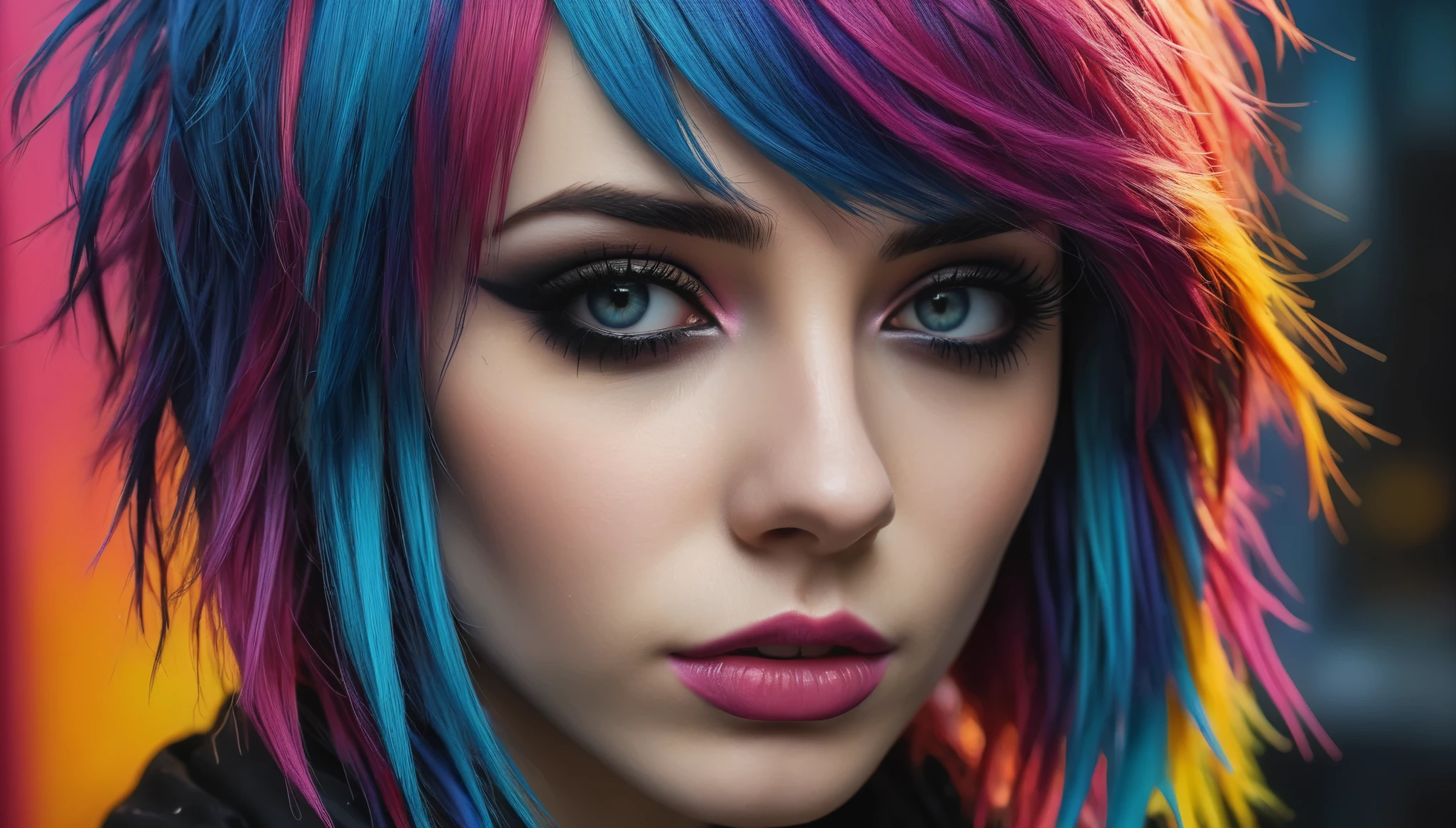 create an image demonstrating the style of ((Emo)) style, hyper realism, 8k high definition, vibrant colors, sharp focus, insanely detailed