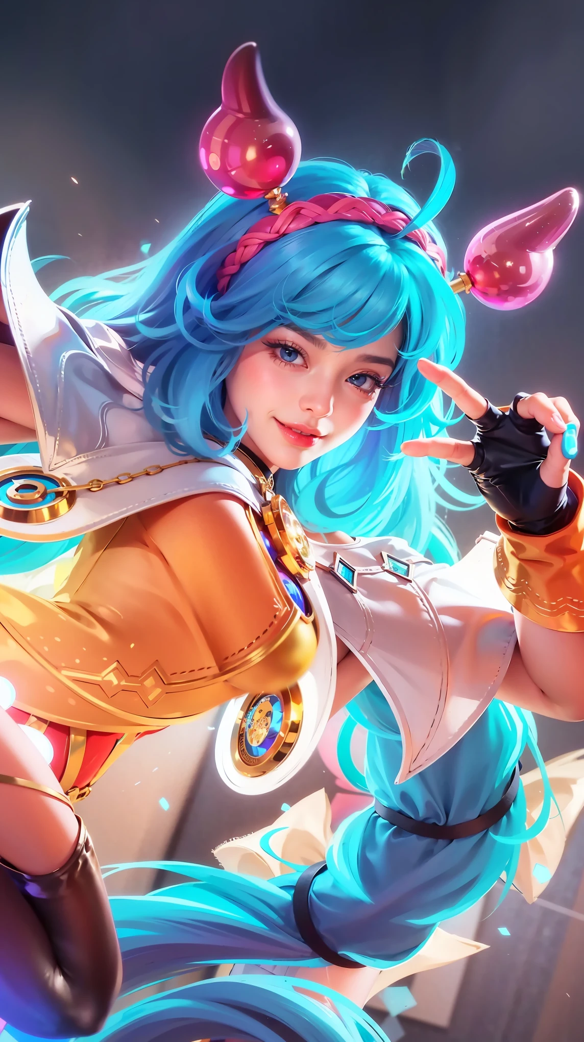 (8k, RAW photo, photorealistic:1.25) ,( lipgloss, eyelashes, gloss-face, glossy skin, best quality, ultra highres, depth of field, chromatic aberration, caustics, Broad lighting, natural shading, looking at viewer with a serene and goddess-like happiness, a close up of a woman with pink hair