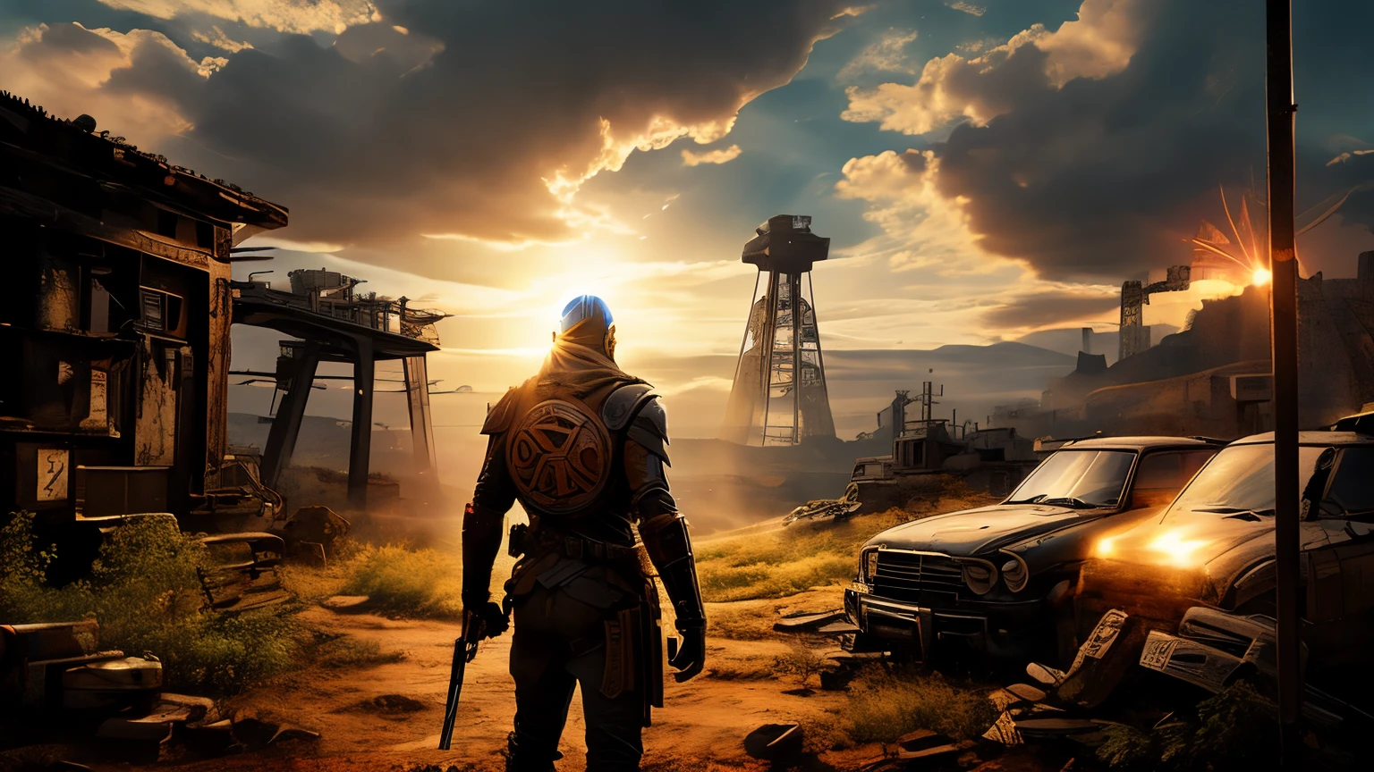 Sentinelas do Abismo: a logo that encapsulates the essence of post-apocalyptic warriors. Highlights include rugged figures silhouetted against a dystopian backdrop, with a striking and distinctive emblem incorporating elements such as rusty chains and wreckage of ancient civilizations. The logo conveys the idea of resistance against chaos and the protection of humanity in the darkness of the abyss.