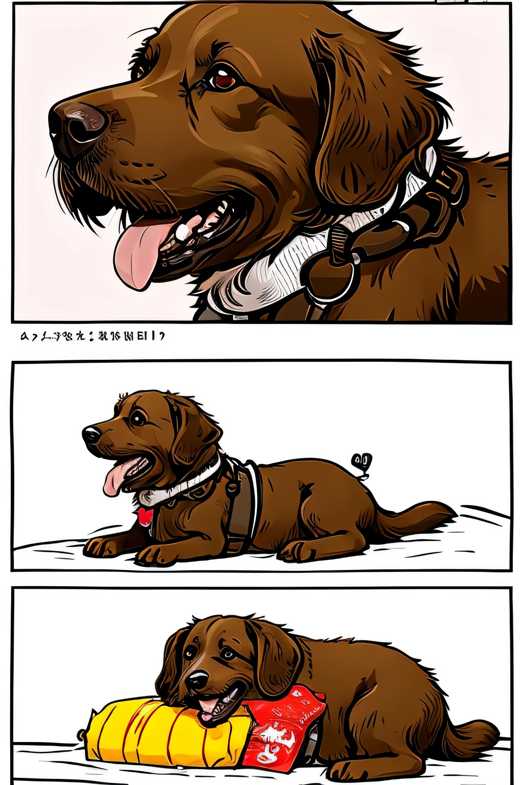 「Generates an illustration of the main character'The dog is screaming because it can be done.'I can't wake up with a hangover.。」