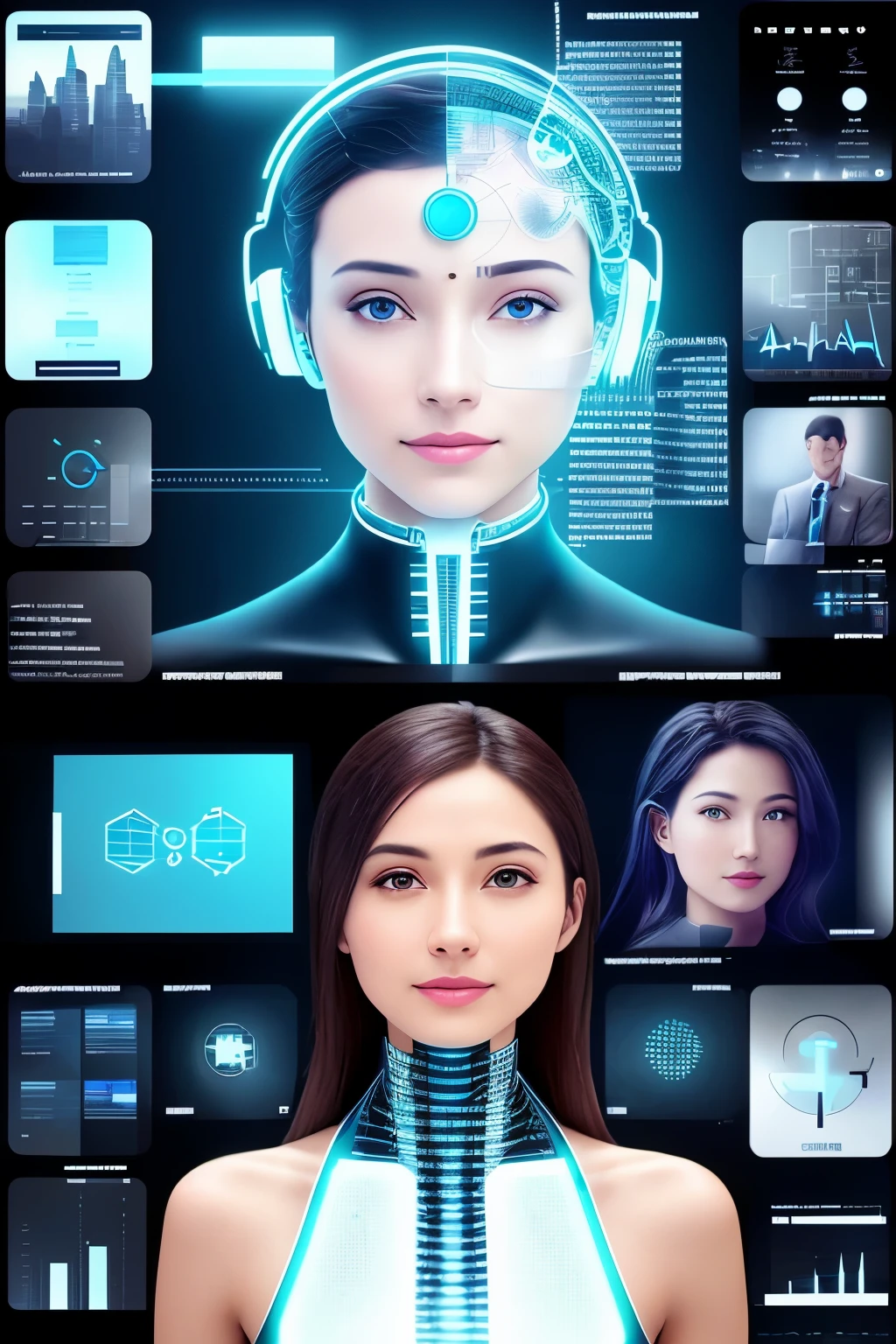 Montage of AI Applications: A Masterpiece of Technology in Healthcare, Finance, and Entertainment

Best quality, ultra high resolution, intricately detailed montage, showcasing the seamless integration of AI technology in various industries.

In the healthcare sector, observe the precision of AI-assisted surgeries (realism: 1.4), life-like holographic patient models, and advanced medical diagnoses through AI-powered systems. Each image is a work of art, a testament to the unparalleled accuracy and efficiency that AI brings to the table.

Transitioning to finance, witness the transformation as AI automates complex financial processes, performing calculations faster and more accurately than