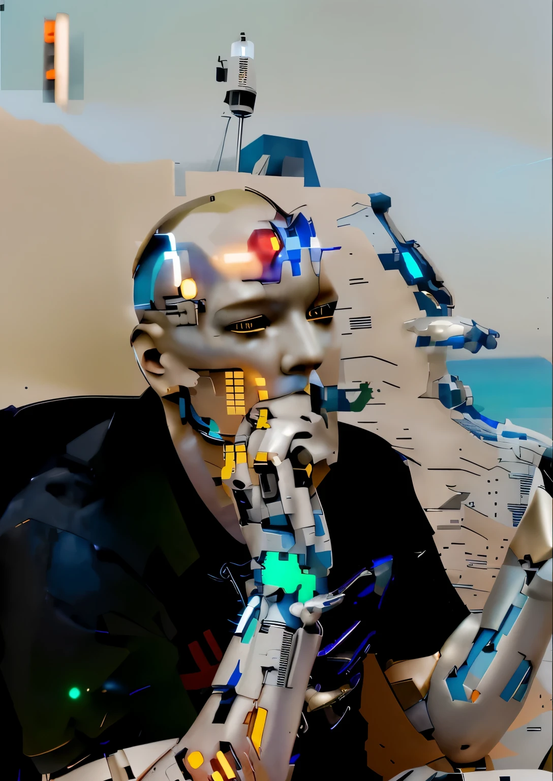 Cyborg, Future, cyberpunk character, robotic body,（Pacific Rim, blue colors：1.1）, 1 person, Mechanical miracle, anatomically correct, textured leather, Best quality, Awarded, High quality, A high resolution, 16k
Cyborg, Future, cyberpunk character, robotic body,（Pacific Rim, blue colors：1.1）, 1 person, Mechanical miracle, anatomically correct, textured leather, Best quality, Awarded, High quality, A high resolution, 16k
\]
