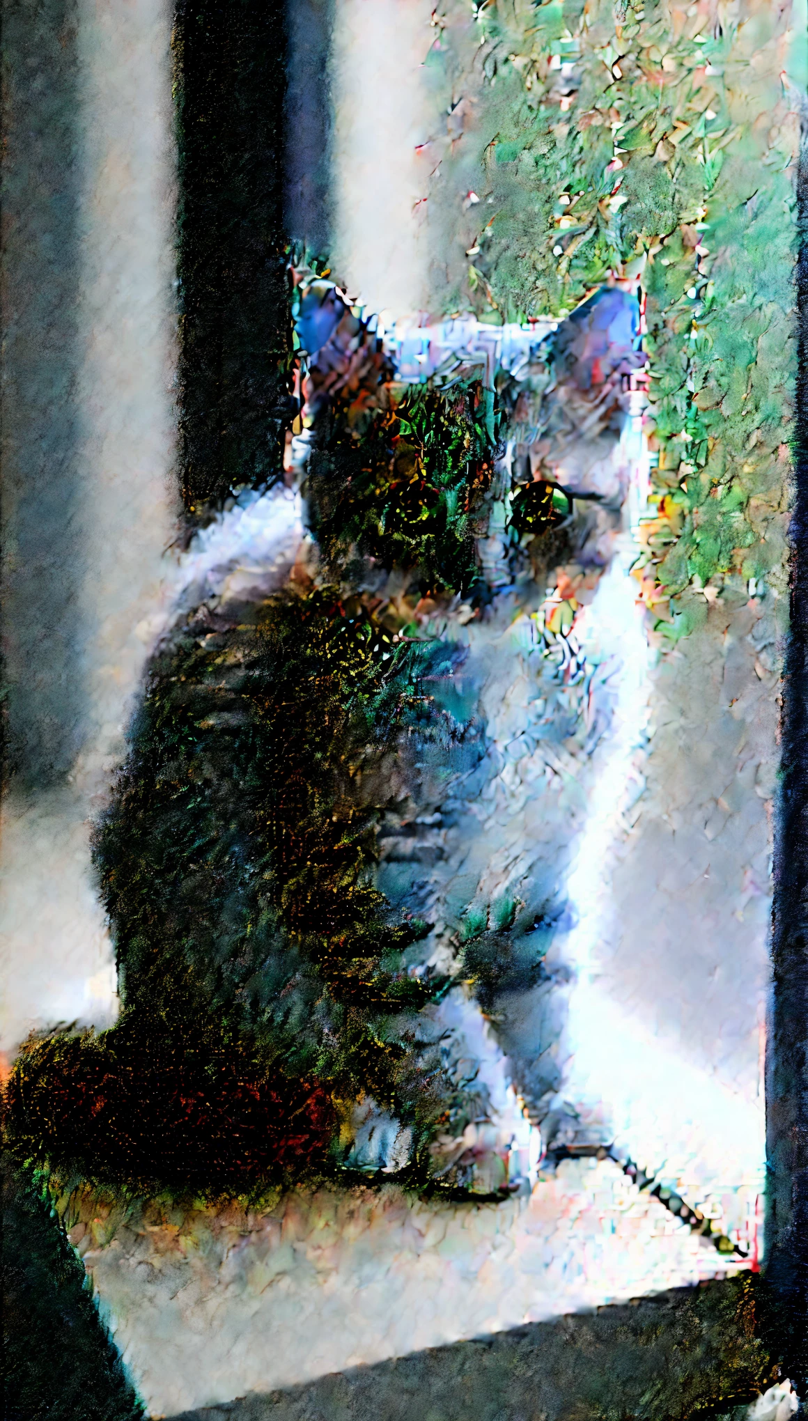 one small kitten。A newborn kitten。It&#39;s a chilly day in early spring。It&#39;s raining outside the window、looking out the window。I am watching the rain with interest from the window of my warm room.。A cat with black eyes。A cat with big black eyes。CG art depicting cute gestures。With super detailed CG art, highest quality, High resolution, intricate details, １cute cats