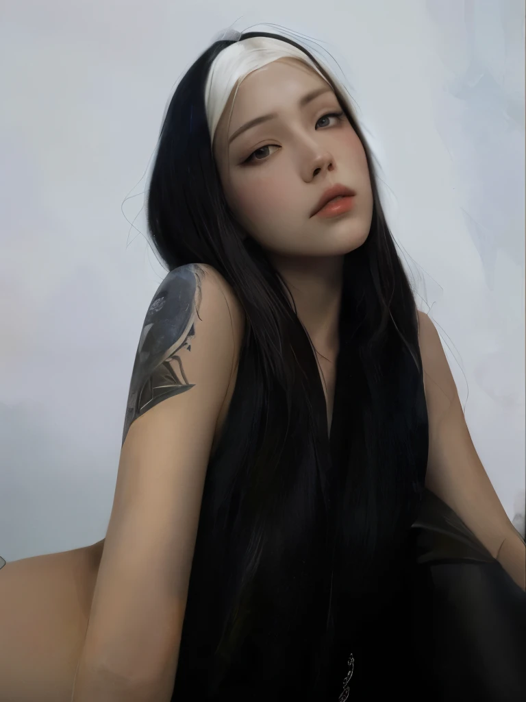 a close-up of a woman with white hair and a white mask, linda pintura de personagem, Guweiz, artwork in the style of Guweiz, divindade de cabelos brancos, por Yang J, epic and exquisite character art, arte de personagem impressionante, por Fan Qi, por Wuzhun Shifan, Guweiz on pixiv artstation