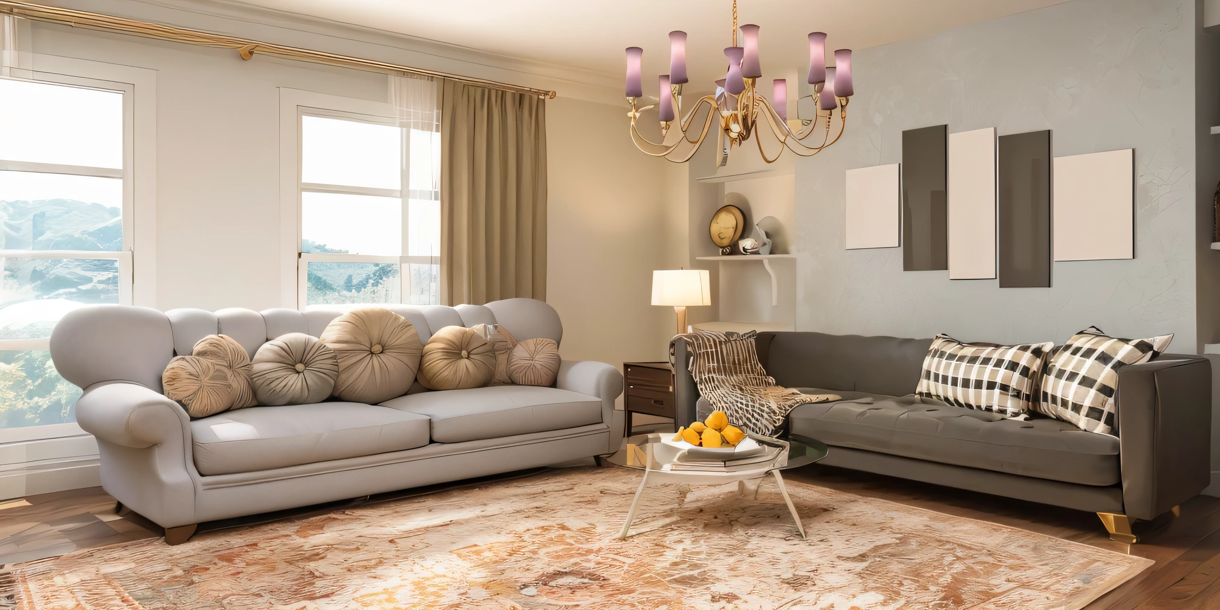 European-style living room, interior decoration details, decoration design drawing