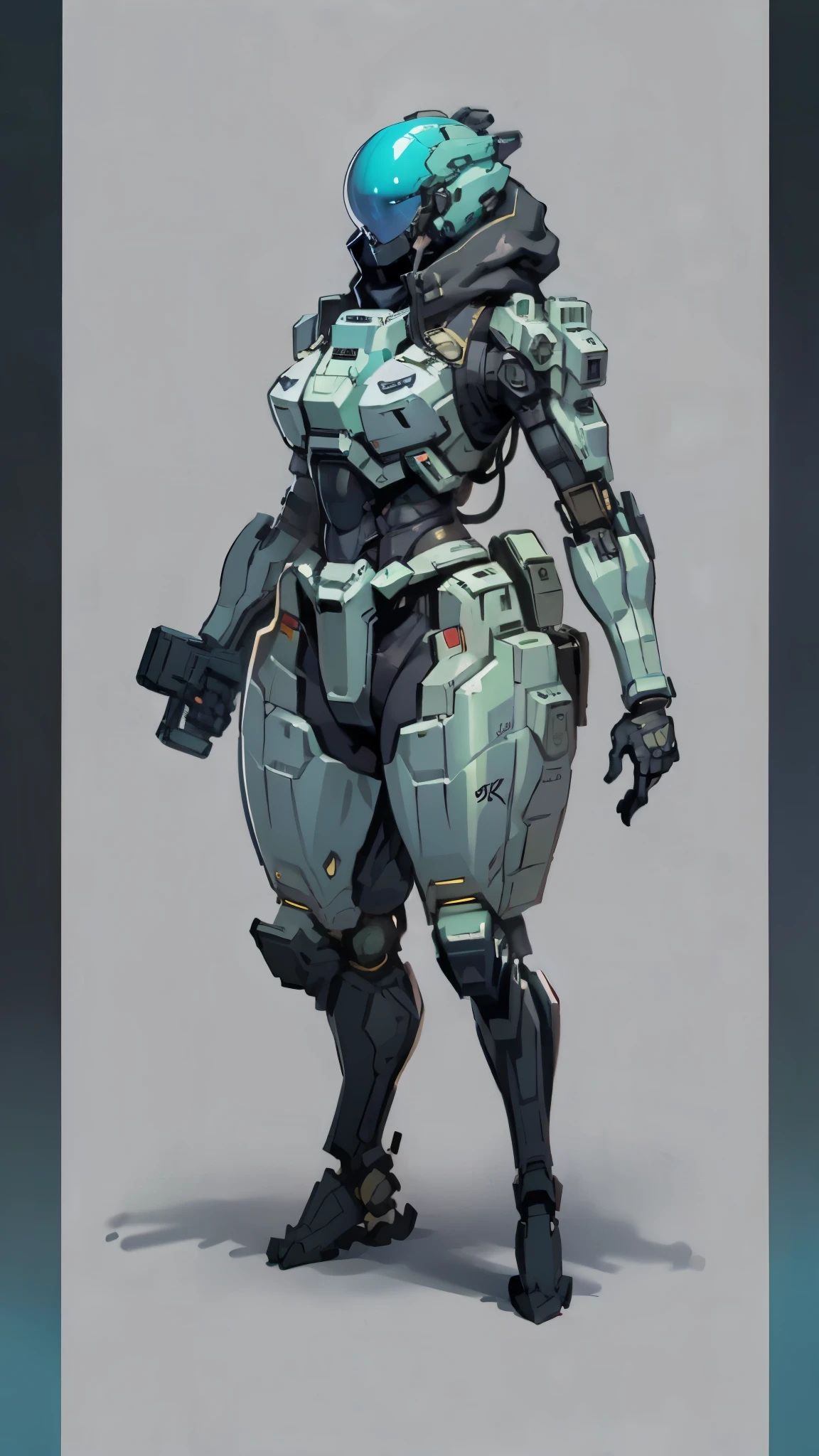 Masterpiece, High quality, ((character concept art)), ((character design sheet, same character))
a futuristic-looking female military commander, wearing a ((kevlar helmet)) and is dressed in ((turquoise suit)), holding weapon, holding gun, wearing epTactical, XCOM game inspired, XCOM character, ((wide hips)) tall, video game character design, accessories,
Expert high detail concept art, comic book style, intricate comic book outline line work, flat colors, concept art, solid background ((huge tits)) ((hoodie)) good hands