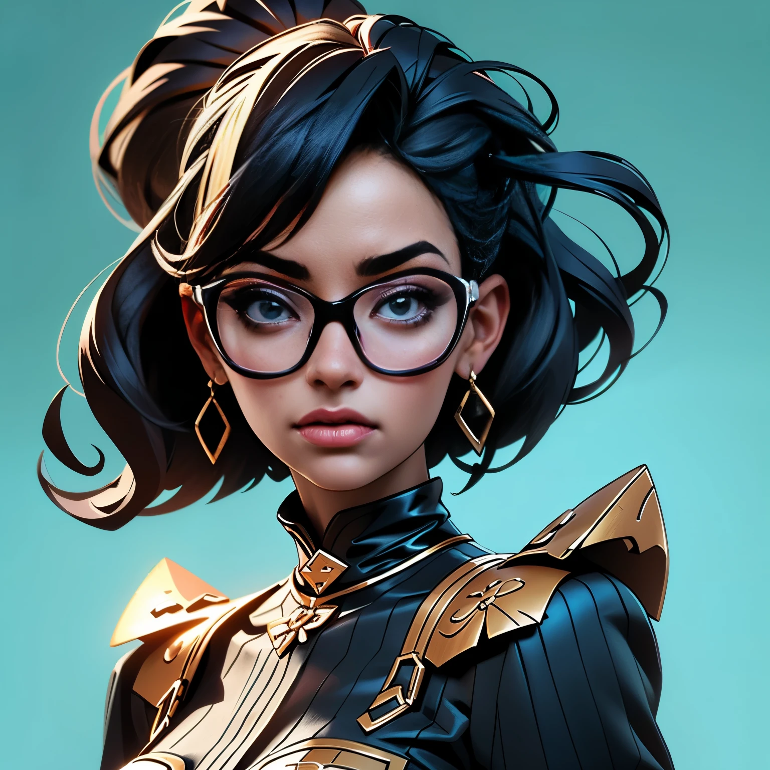 A closeup of a black woman with glasses and a colorful dress, retrato de alta qualidade, in digital illustration style, epic portrait illustration, stunning digital illustration, beautiful digital illustration, retrato bonito detalhado, estilo de arte impressionante, bela Arte Digital, trends in art, retrato colorido detalhado, pintura realista da bonito, exquisite digital illustration, digital illustration portrait, retrato altamente detalhado