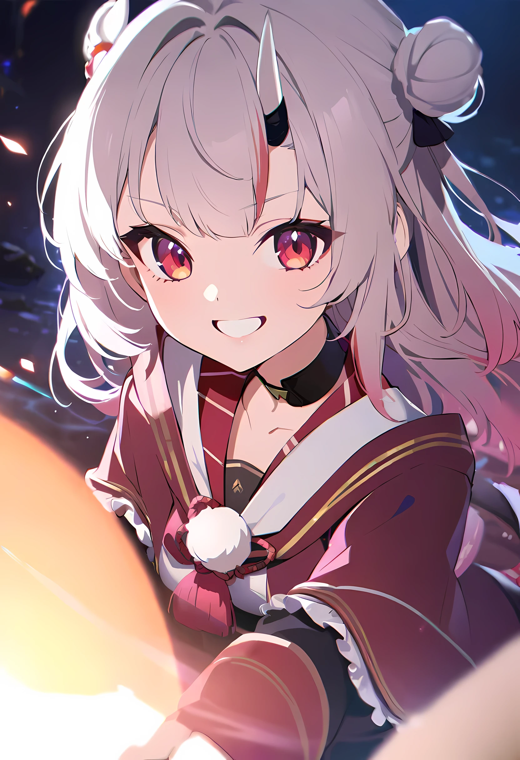 Kiriayame/(Holographic live broadcast/), vivid, Delicate skin, high detail, 8k,chibi, wizard, Light, bright smile, fly, Play