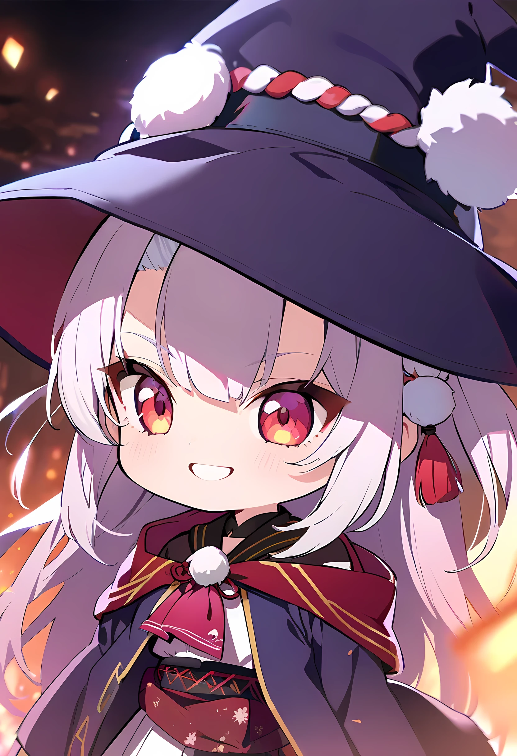 Kiriayame/(Holographic live broadcast/), vivid, Delicate skin, high detail, 8k,chibi, wizard, Light, bright smile, fly, Play