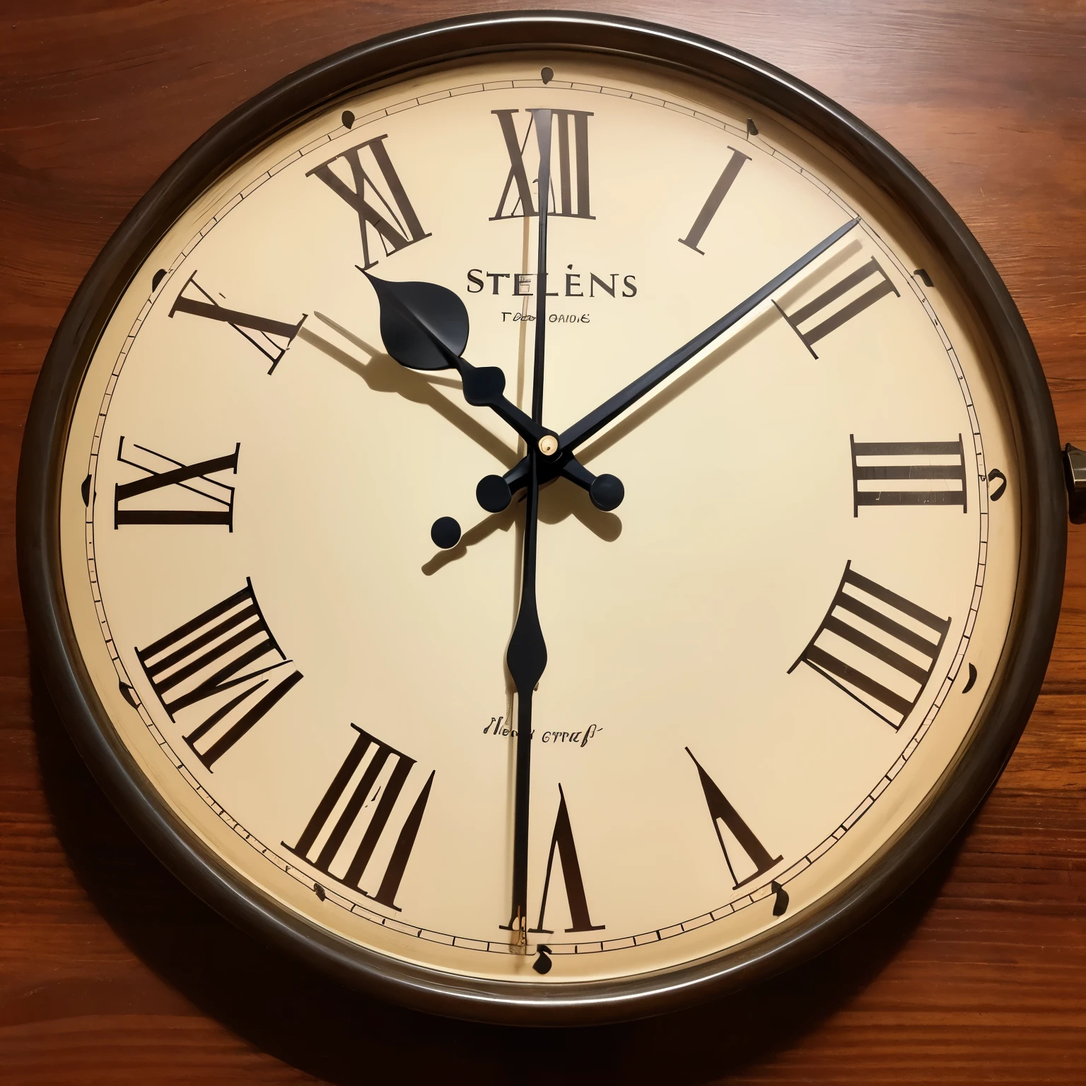 Analog wall clock, vintage and timeless,
With no hands ticking away in silence,
High resolution image captures every detail,
8K picture quality, masterpiece in stillness,
Clock face circles surrounded by roman numerals,
Faded yet elegant, a piece of history,
Background blurred, focusing on the clock,
Subtle shadows casting an intriguing light,
Super detailed, every line and texture shown,
An analog wall clock, an art piece in rustic chic.