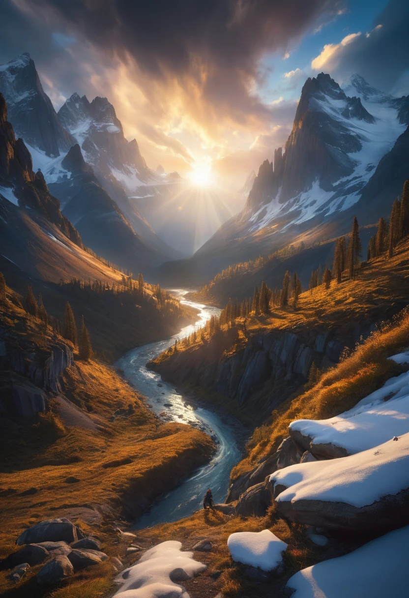 (Tyndall Effect:1.5), by Max_Rive and Ryan_Dyar, lens halo, best quality, masterpiece, Representative work, official art, Professional, Ultra intricate detailed, 8k