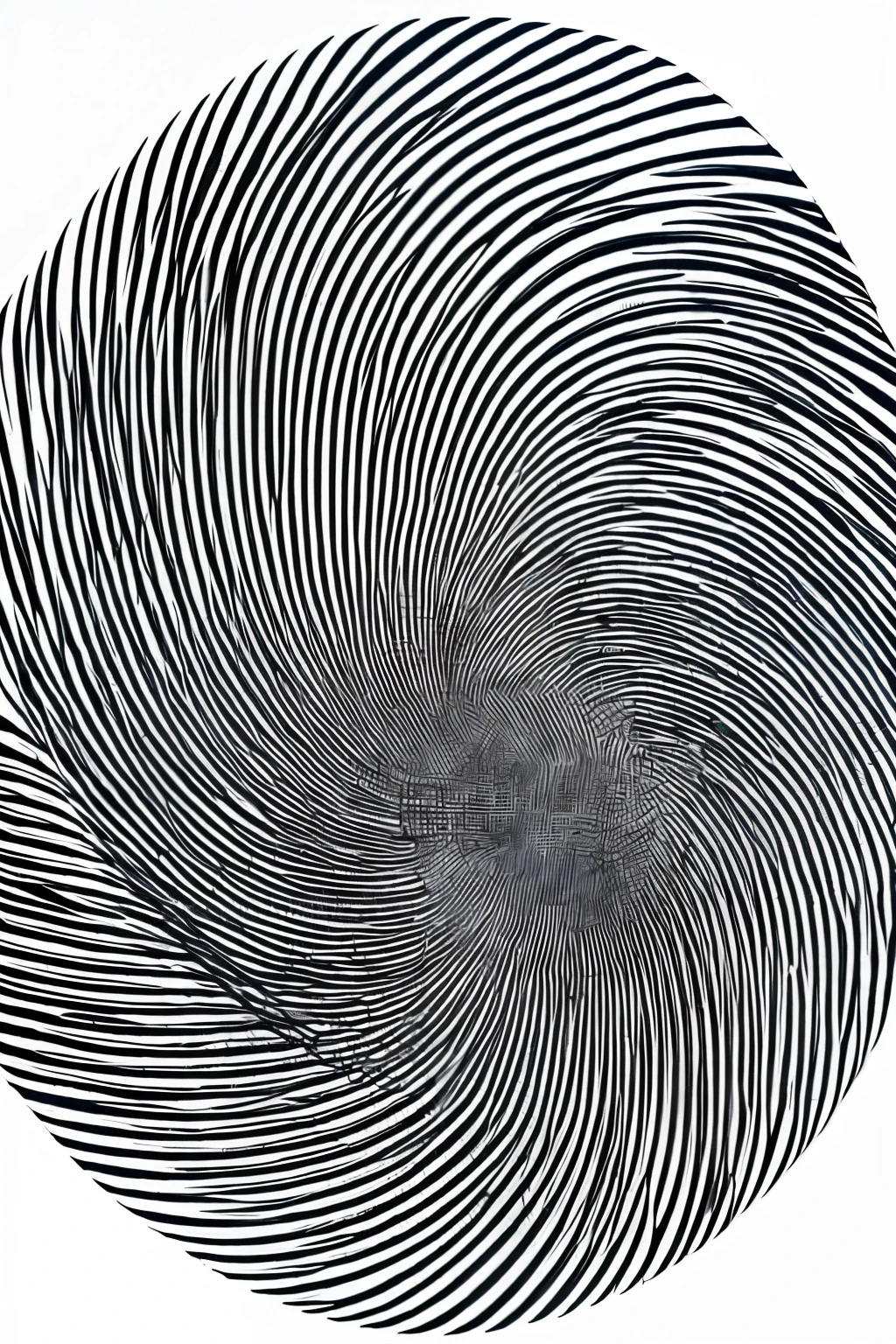 organic vortex, black ink, plain white background
