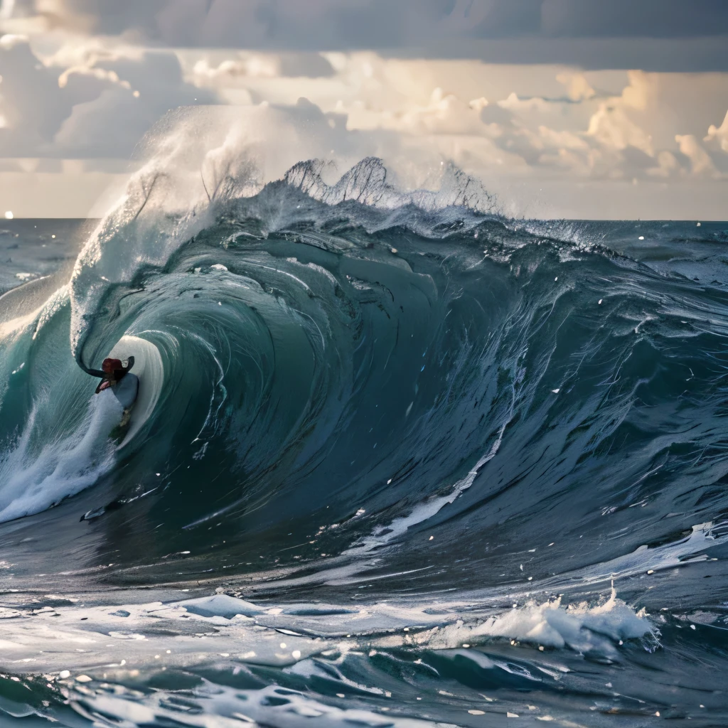 Heavy waves at sea