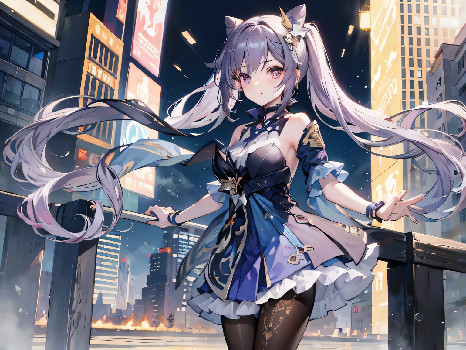 1 girl, charming, whole body, uniform, city background, simple background, looking at the audience, Smile, charming face, 8k, masterpiece, Ray tracing, beautiful details, expressive eyes, perfect eyes, best quality