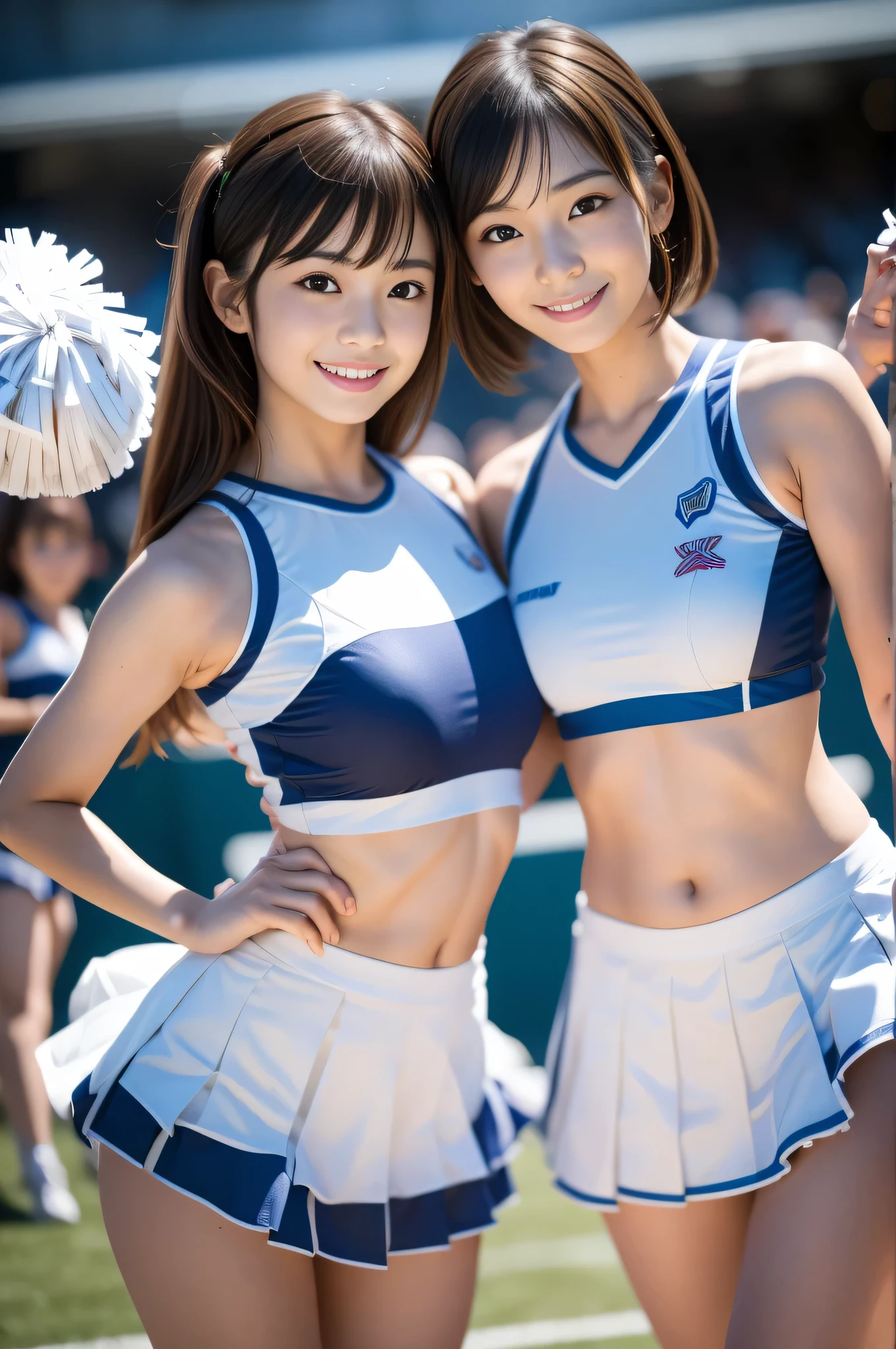 Female cheerleader wearing a 金色の cheerleader costume, cheer dance, Second time&#39;Tzuyu, Young and cute gravure idol, sleeveless tops, pleated mini skirt, cheerleader costume, Cheering uniform, cowboy shot, medium long,Refreshing young Japanese woman, cute idol sculpture, 🚿🗝📝, young gravure idol, Young slender gravure idol, smile, nffsw, table top, award-winning, 8k, highest quality, smile refreshingly, Haruka Ayase, Assist々Kiki, Kana Hashimoto, Mai Shiraishi, Nishino Nanase, Mei Watanabe, Yuki Yoda, Assist々xylophone, Aoi Miyazaki, Yuko Takeuchi, Yuki Uchida, Suzu Hirose, Aya Ueto, award-winning, nffsw, table top, smooth white tight clothing suit, japanese model, Realistic young gravure idol, anatomically correct, In 8K