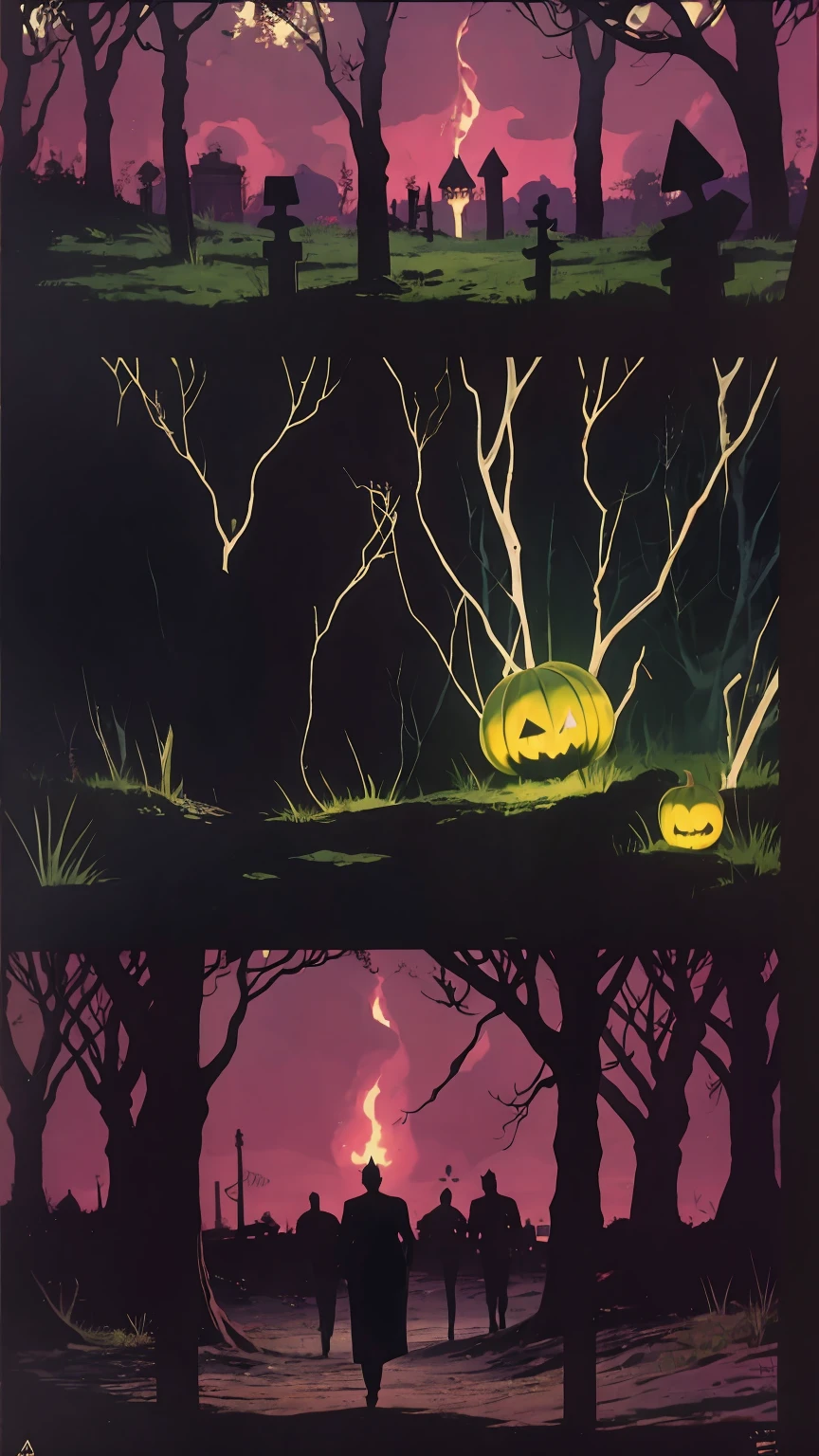 Portrait chest, girl wearing a dark dress in a gloomy cemetery, spooky atmosphere, full moon, bats flying around, Jack Skellington, Halloween town, glowing pumpkin lanterns, skeletal trees, haunted house, eerie shadows, Tim Burton style, black and white with pops of vibrant colors, eerie green light. (best quality,highres),dark and creepy landscape, gothic aesthetic, surreal and whimsical, haunted holiday