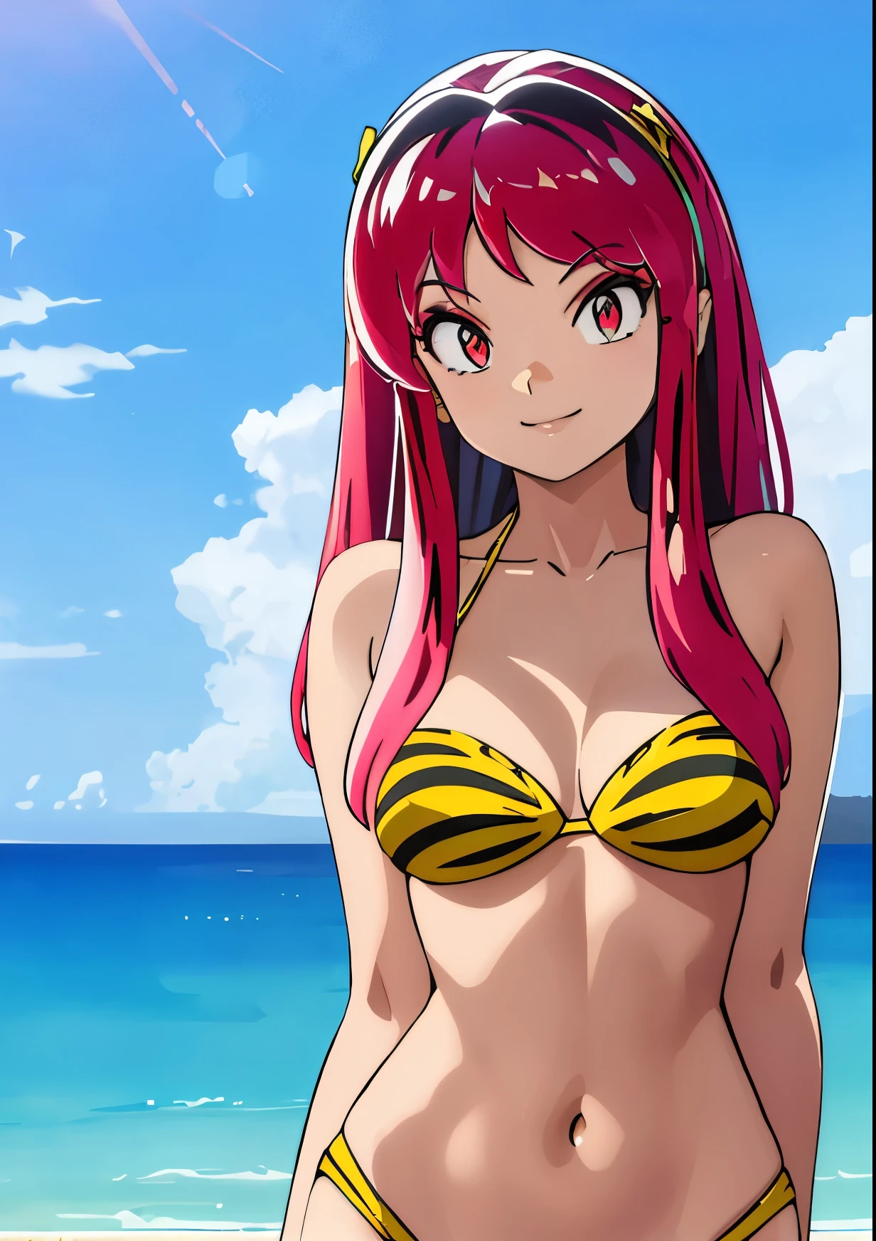 masterpiece, best quality, ultra detailed, high-res, BIKINI,  slender, 17 years old, looking at viewer, smile,