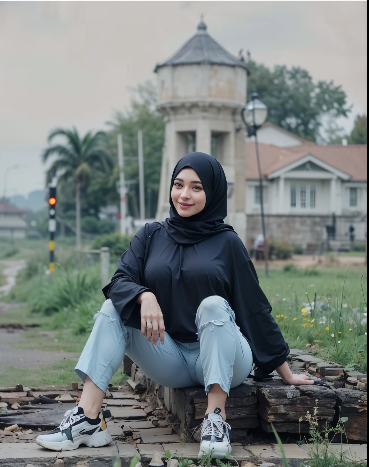 masterpiece, (ultra-high-definition portrait:1.4), Realistic, extremely detailed, CG unified, 8k, wallpaper, highly detailed, High-definition, raw color photos, professional photograpy, Realistic portrait, Cinematic Light, Beautiful detailed, 1hijabgirl in, (165cm tall, big breasts with very very tight clothes:1.5), Beautiful big breasts, breasts details, very tight, (smile, looking into the camera:1.5), (Fine face, a close eyes with an open mouth:1.4), Close up of a girl in Beautiful clothes with wide open front, scarf, (Beautiful Tight Clothing with curvaceous body:2), open chest wide, ???????, No bra, (nipples that are clearly sticking out detail:1.2), Outdoors, high intricate detailed, float, cum on, Sense of truth, beautiful landscape forest, sexy lighting,