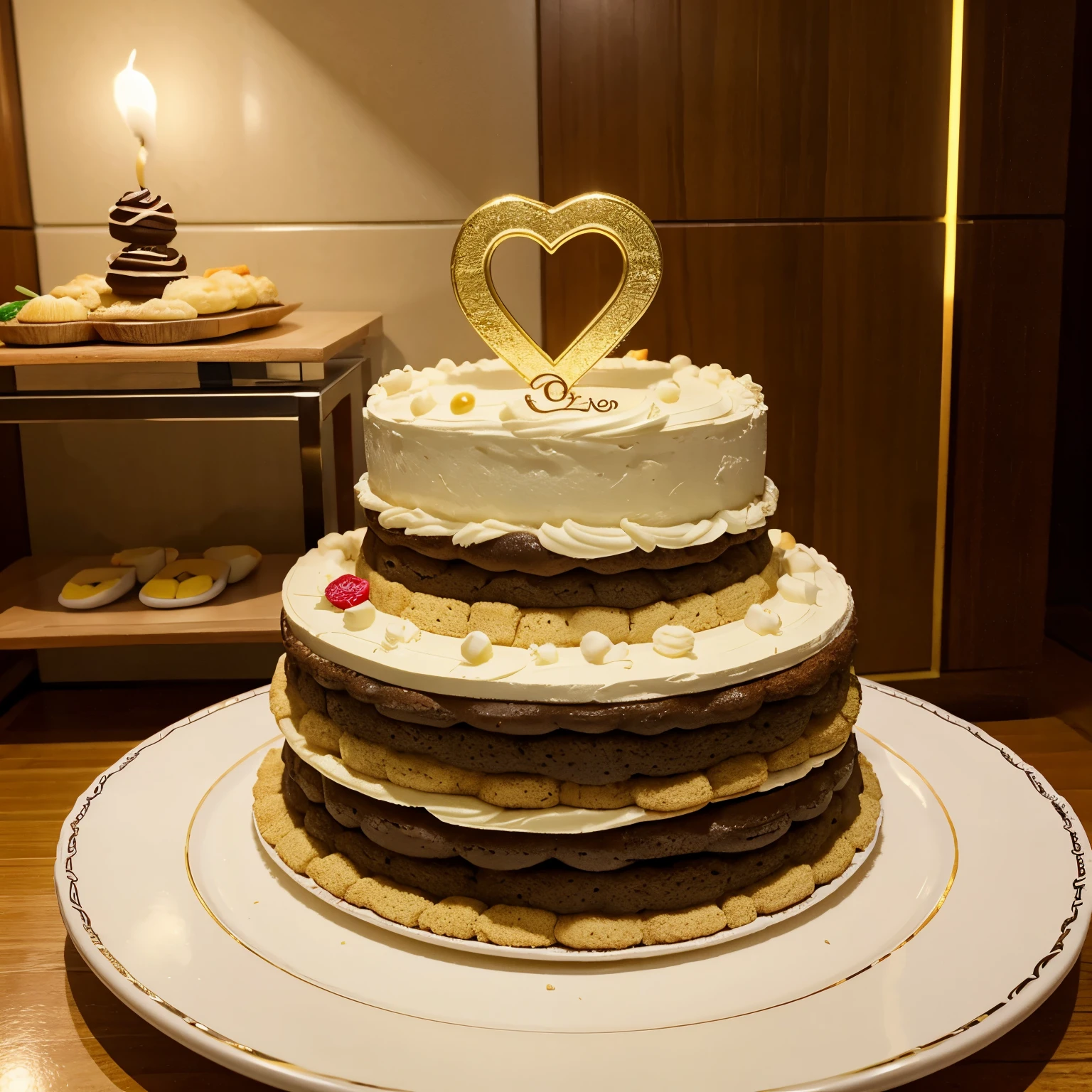 Bolo de aniversario com escada 