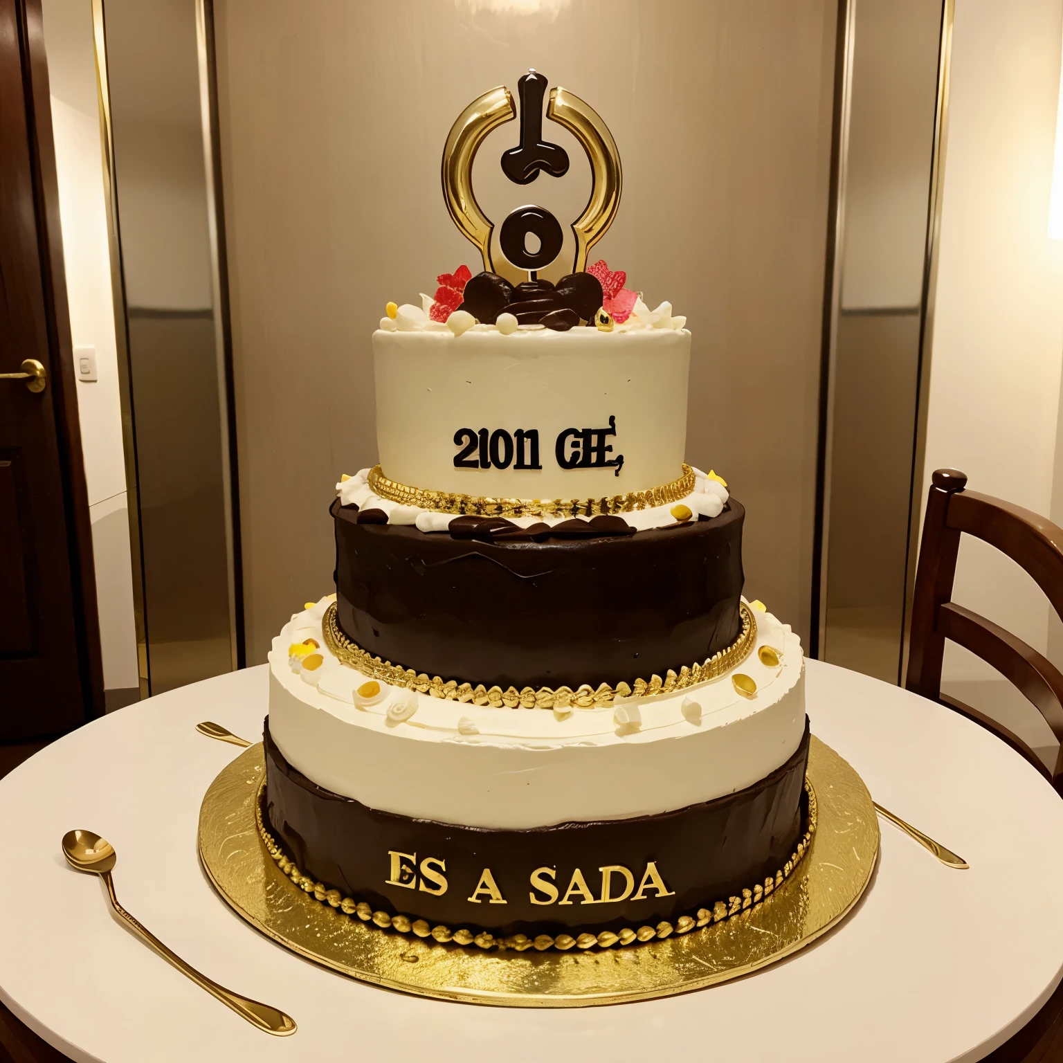 Bolo de aniversario com escada