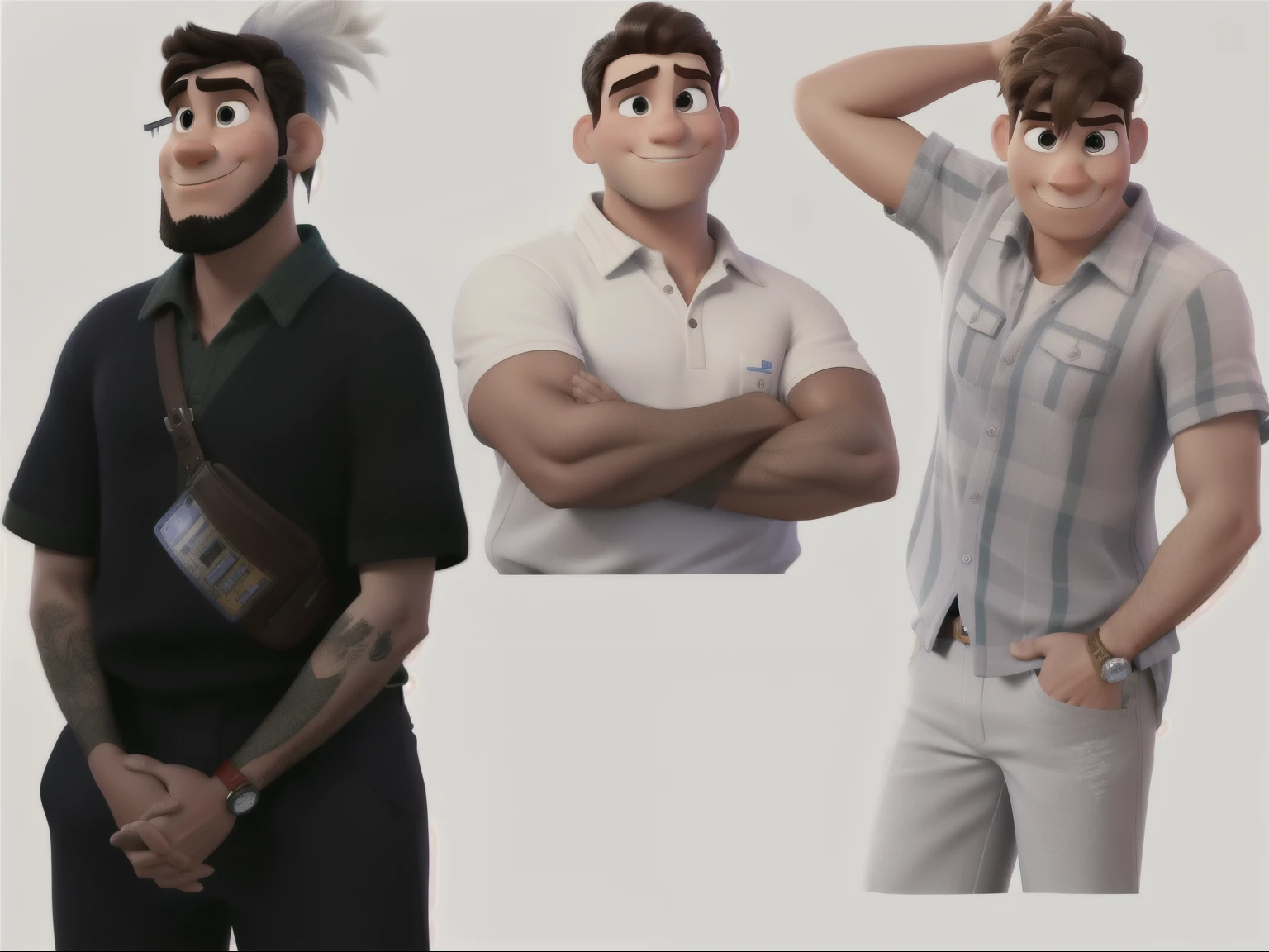 homens estilo Disney pixar, alta qualidade, melhor qualidade e super realista