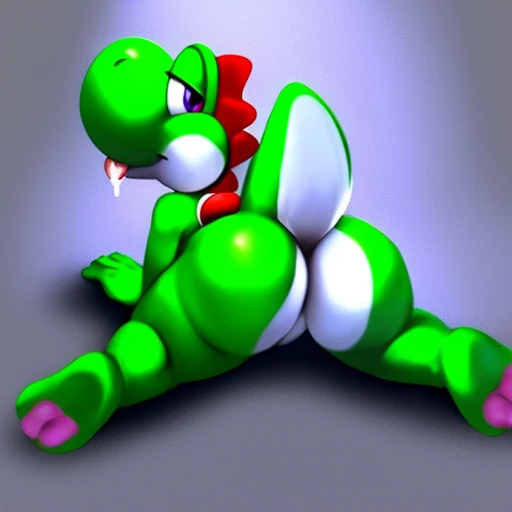 yoshi, ass, cum on tongue, looking back, lewd, high quality,