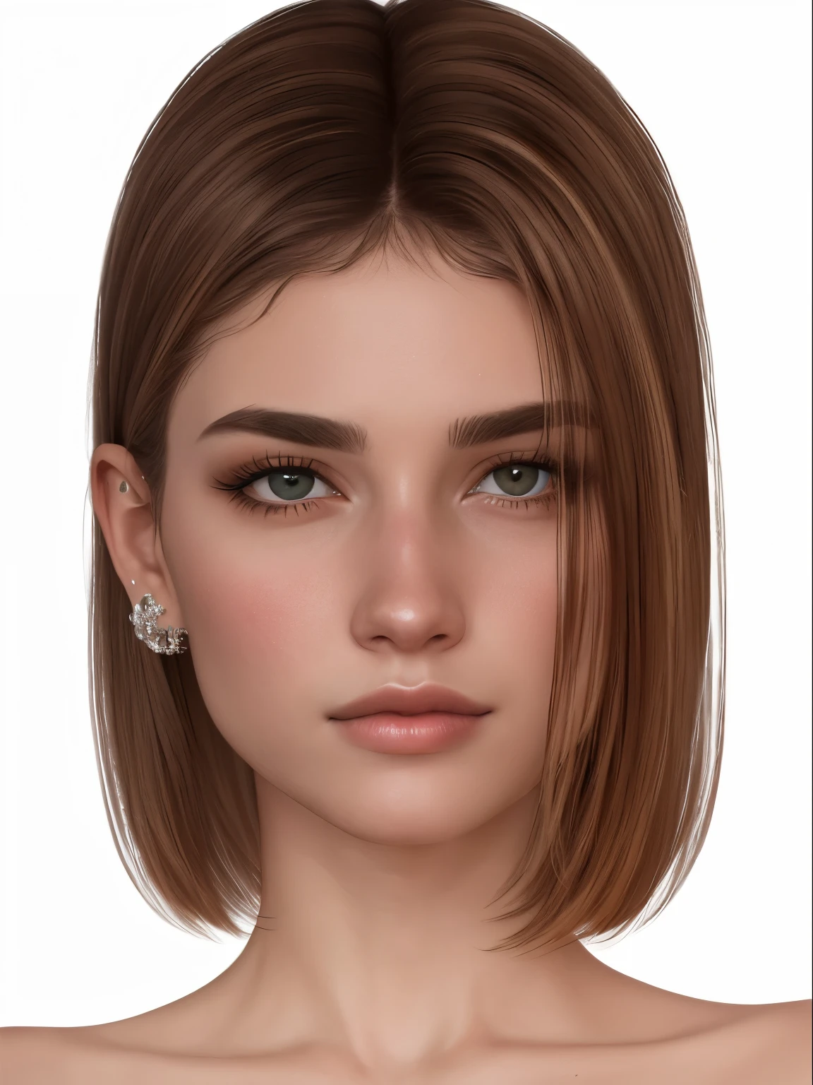 um close up de uma mulher com um cabelo castanho curto, detailed Realista face, Realista rosto detalhado, real rosto detalhado, highly detailed Realista face, detailed and Realista face, pele brilhante, with very highly rosto detalhado, Realista and rosto detalhado, hyperRealista teen, 8k highly rosto detalhado, single Realista face, Realista | rosto detalhado, flawless detailed face