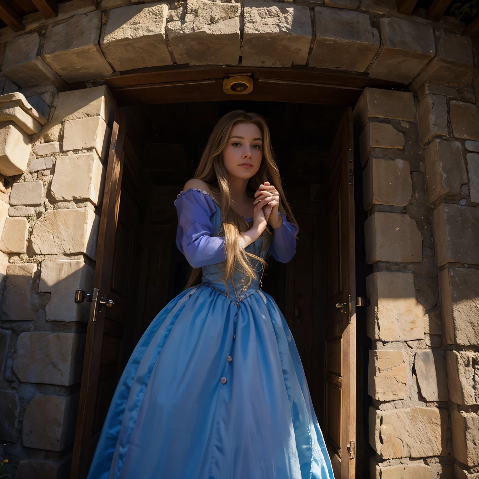 Rapunzel ????????? herself in her castle