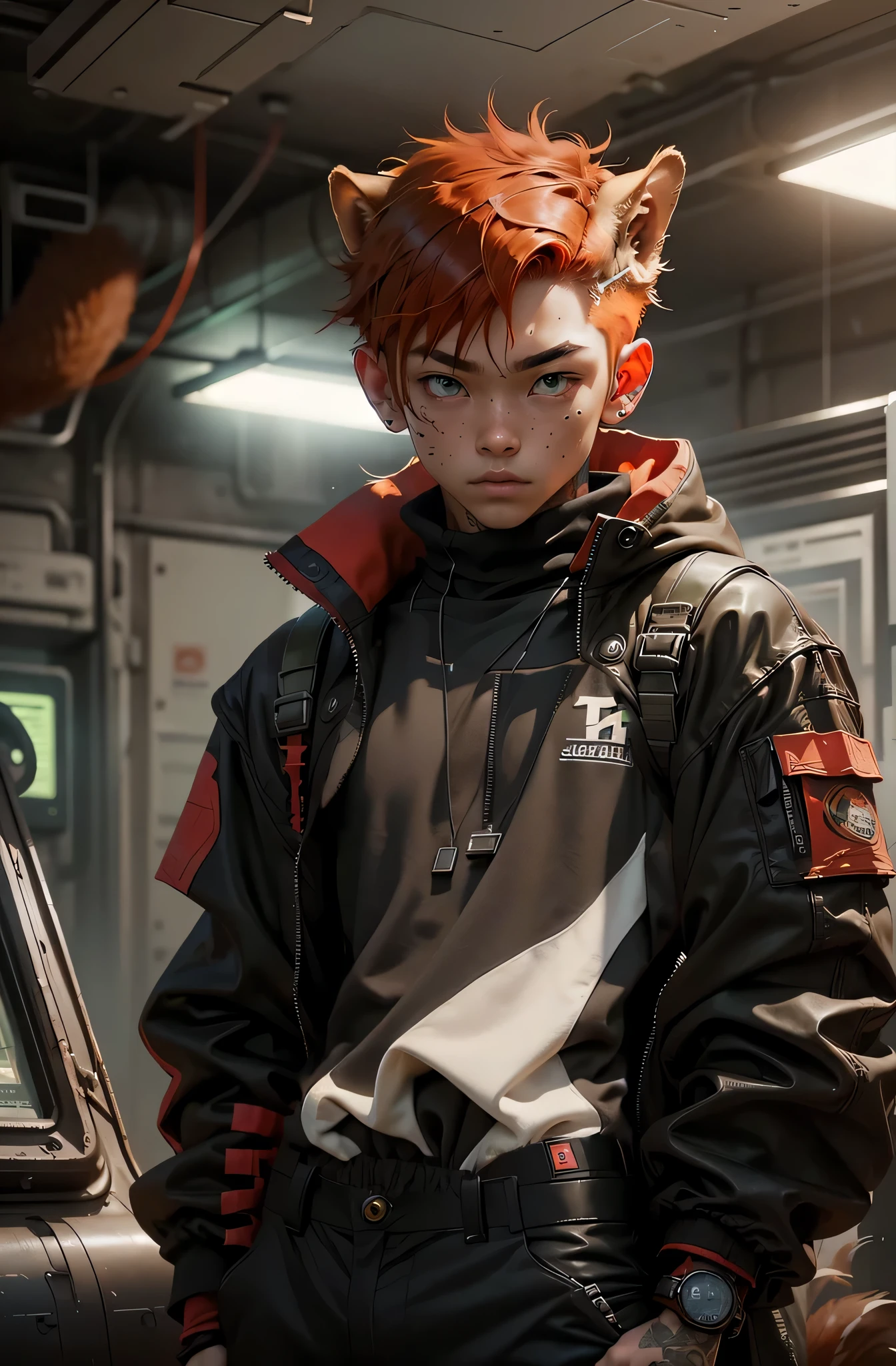 Dark coloured tracksuit