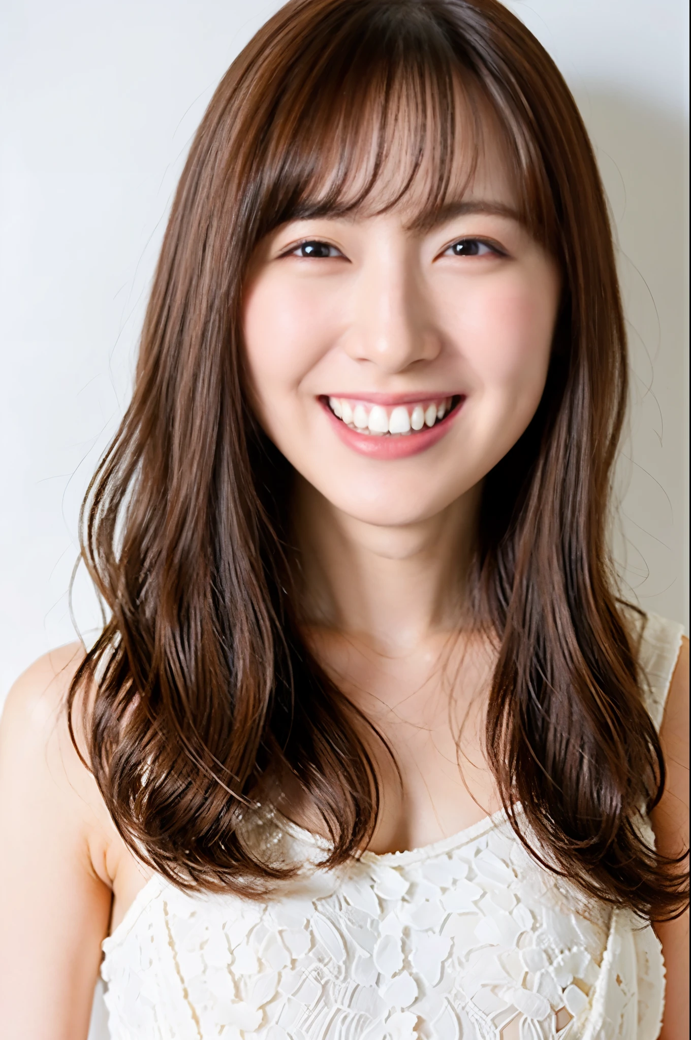 highest quality, masterpiece, ultra high resolution, (realistic:1.4),very detailed,professional lighting smile,(white background)