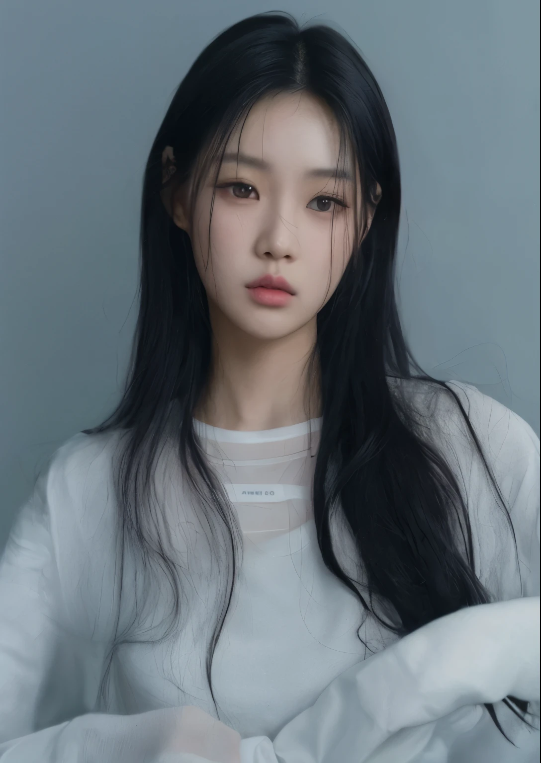 arafed asian woman with long black hair and white shirt, jaeyeon nam, jinyoung shin, blackpink jennie, heonhwa choe, korean girl, ulzzang, seseon yoon, portrait of jossi of blackpink, taejune kim, yanjun chengt, park ji-min, jiyun chae, kim hyun joo, beautiful south korean woman, Karina aespa