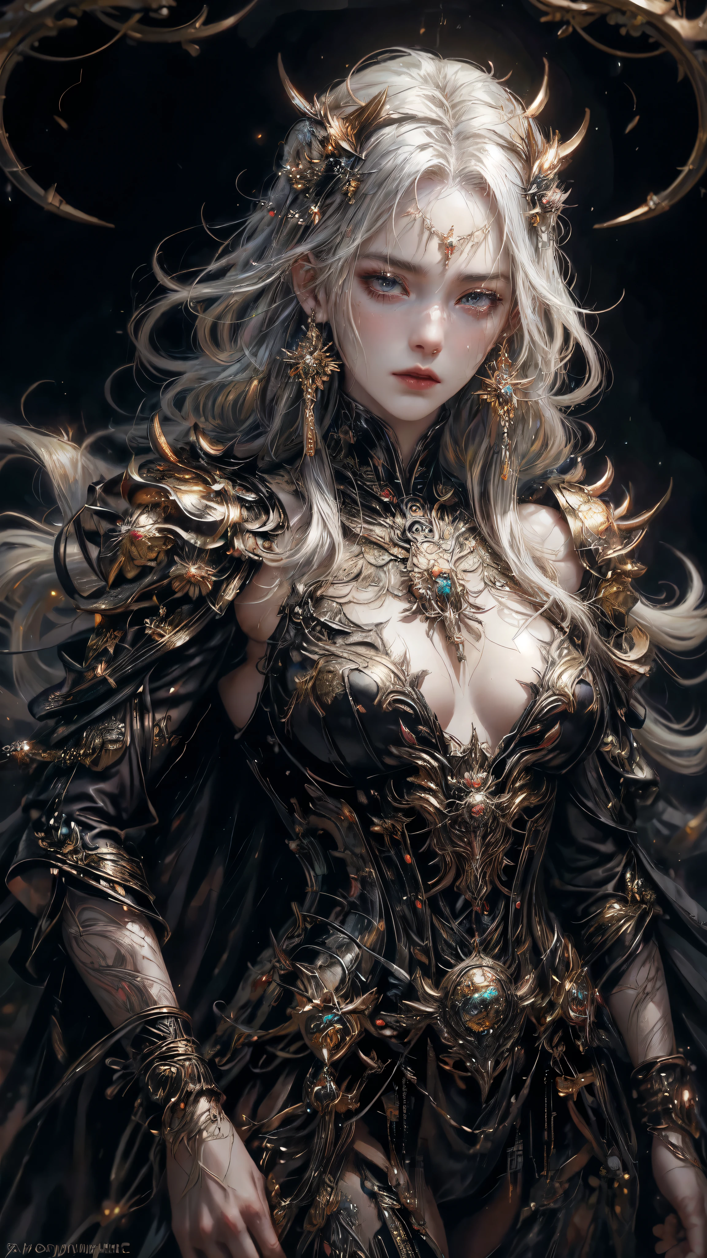 A girl with long, flowing black hair and piercing, detailed eyes stands tall as the Raiden Shogun. She wears a majestic attire adorned with elaborate, gold-trimmed armor and a flowing cape. The scene is set in a serene garden, with cherry blossom trees gently swaying in the background. The soft sunlight filters through the branches, casting a warm glow on the Shogun's face. The Shogun holds a powerful, lightning-infused sword in one hand, radiating crackling energy. Her other hand is raised, summoning bolts of lightning from the sky. The lightning forms intricate patterns around her, emphasizing her divine connection to electricity. The air crackles with electric energy, creating an intense atmosphere. To enhance the visual quality of the image, please use the following tags: (best quality, 4k, highres, masterpiece:1.2), ultra-detailed, (realistic, photorealistic, photo-realistic:1.37), HDR, studio lighting, ultra-fine painting, sharp focus, physically-based rendering, extreme detail description, professional, vivid colors, and bokeh. In terms of art style, please focus on creating a portrait of the Raiden Shogun in a realistic manner, with a touch of fantasy elements. The color palette should feature a mix of warm and cool tones, accentuating the contrasting elements of power and serenity. Overall, the prompt should be: "A girl with long, flowing black hair and piercing, detailed eyes stands tall as the Raiden Shogun, wearing a majestic attire adorned with elaborate, gold-trimmed armor and a flowing cape. She holds a powerful, lightning-infused sword and raises her hand, summoning bolts of lightning from the sky. The scene is set in a serene garden with cherry blossom trees, and the soft sunlight casts a warm glow on her face. (best quality, 4k, highres, masterpiece:1.2), ultra-detailed, (realistic, photorealistic, photo-realistic:1.37), HDR, studio lighting, ultra-fine painting, sharp focus, physically-based rendering, extreme detail description, professional,