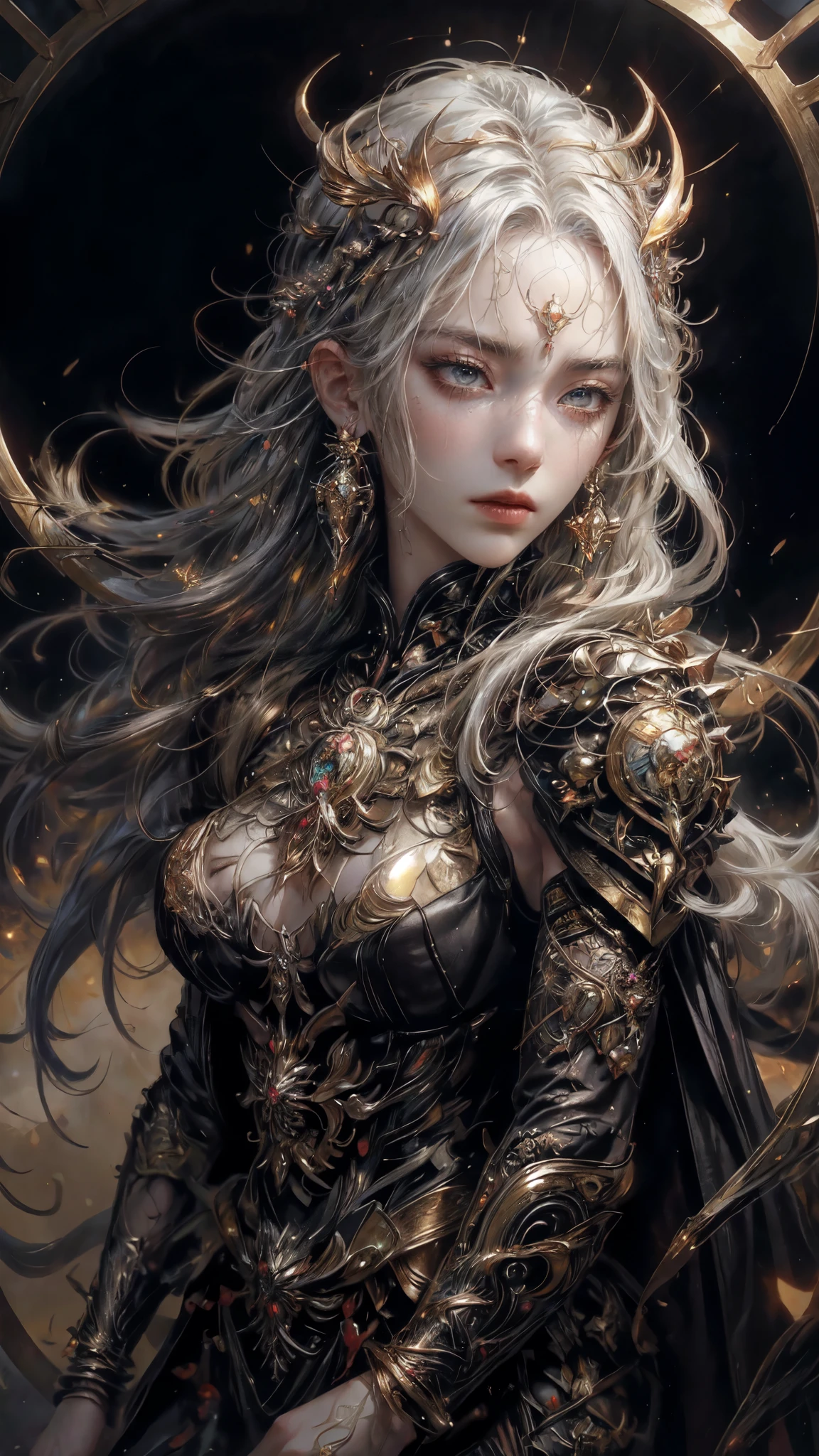 A girl with long, flowing black hair and piercing, detailed eyes stands tall as the Raiden Shogun. She wears a majestic attire adorned with elaborate, gold-trimmed armor and a flowing cape. The scene is set in a serene garden, with cherry blossom trees gently swaying in the background. The soft sunlight filters through the branches, casting a warm glow on the Shogun's face. The Shogun holds a powerful, lightning-infused sword in one hand, radiating crackling energy. Her other hand is raised, summoning bolts of lightning from the sky. The lightning forms intricate patterns around her, emphasizing her divine connection to electricity. The air crackles with electric energy, creating an intense atmosphere. To enhance the visual quality of the image, please use the following tags: (best quality, 4k, highres, masterpiece:1.2), ultra-detailed, (realistic, photorealistic, photo-realistic:1.37), HDR, studio lighting, ultra-fine painting, sharp focus, physically-based rendering, extreme detail description, professional, vivid colors, and bokeh. In terms of art style, please focus on creating a portrait of the Raiden Shogun in a realistic manner, with a touch of fantasy elements. The color palette should feature a mix of warm and cool tones, accentuating the contrasting elements of power and serenity. Overall, the prompt should be: "A girl with long, flowing black hair and piercing, detailed eyes stands tall as the Raiden Shogun, wearing a majestic attire adorned with elaborate, gold-trimmed armor and a flowing cape. She holds a powerful, lightning-infused sword and raises her hand, summoning bolts of lightning from the sky. The scene is set in a serene garden with cherry blossom trees, and the soft sunlight casts a warm glow on her face. (best quality, 4k, highres, masterpiece:1.2), ultra-detailed, (realistic, photorealistic, photo-realistic:1.37), HDR, studio lighting, ultra-fine painting, sharp focus, physically-based rendering, extreme detail description, professional,