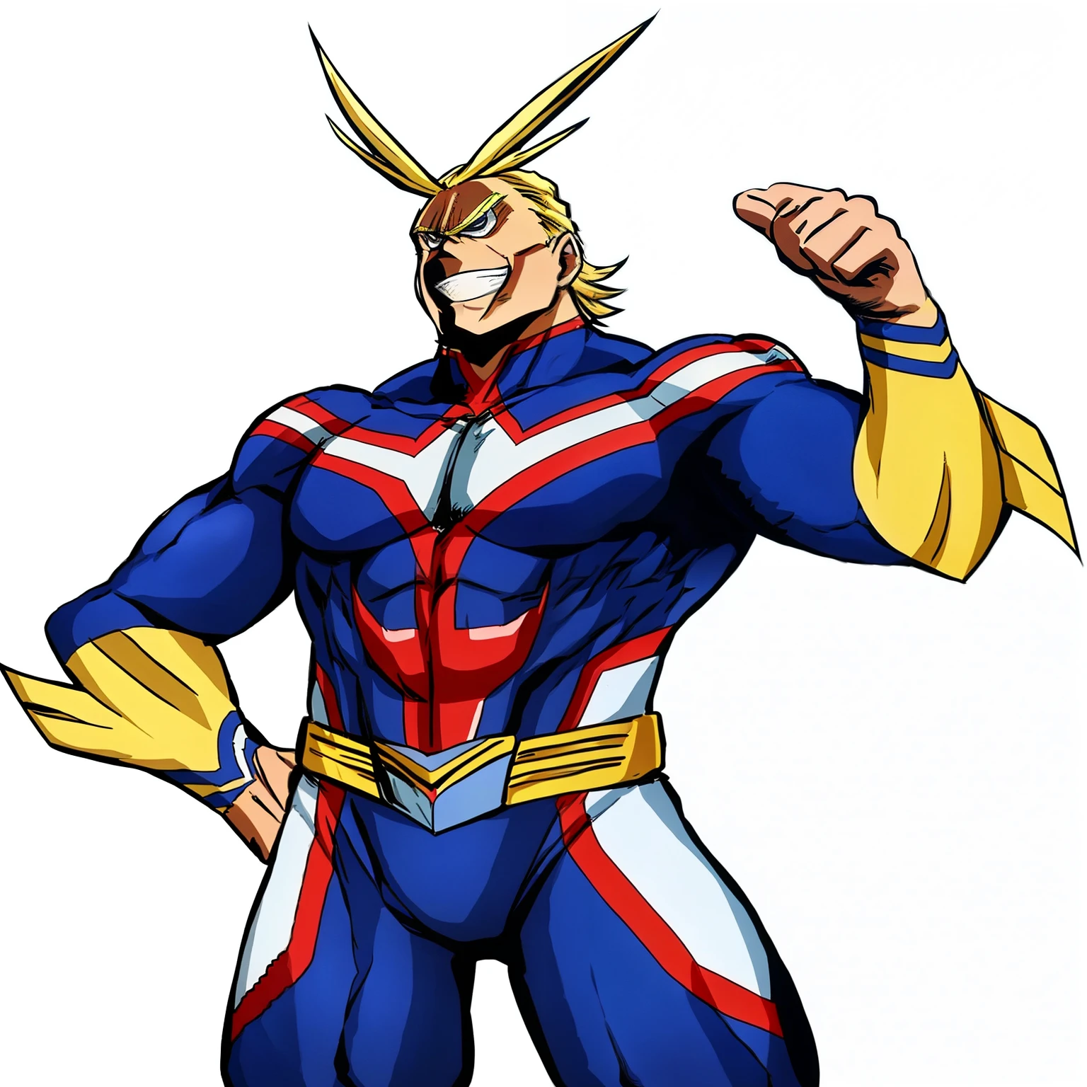 All Might, emoji size, icon style, heart hands, extreme close-up,  face shot, All Might from My hero academia, All Might,  { horikoshi_kouhei (style) }, {{ ultra_detailed }}, {{{ best_quality }}}, {{{ masterpiece }}}, 