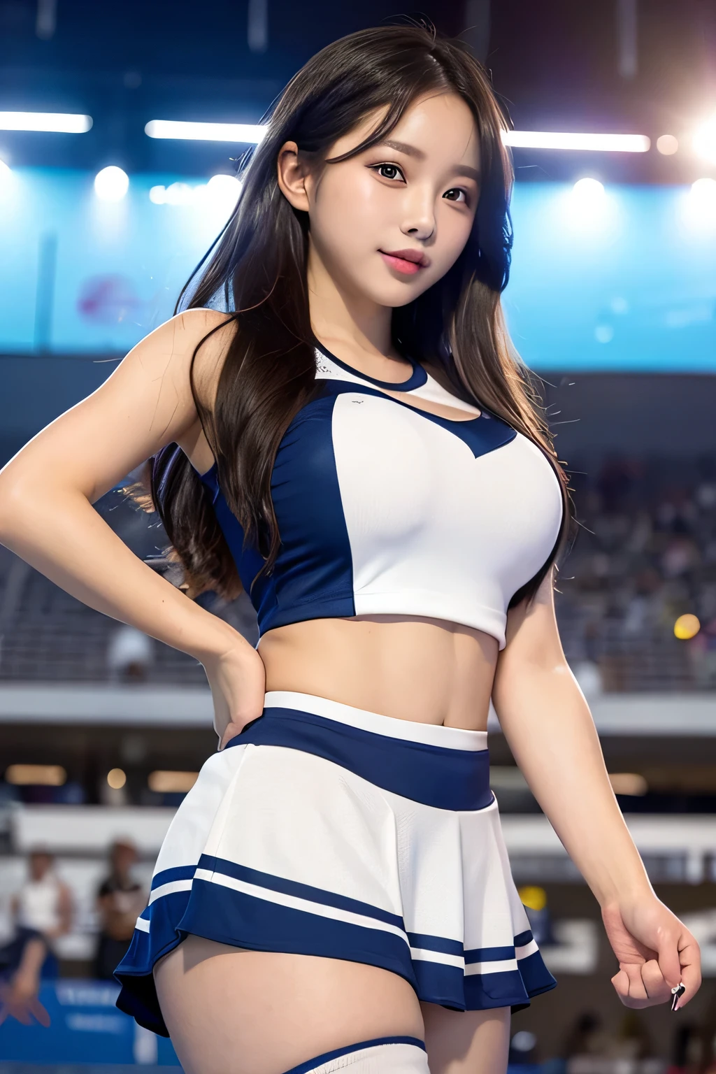 (highest quality,masterpiece:1.3,ultra high resolution,)ultra-realistic capture,very detailed,High resolution 16K natural skin texture、,The pores are、、、、、、、Must be detailed enough to be easily identified。 Skin should look even-toned and healthy。 Use natural light and color, Cabin attendant, Stewardess taking a break(Japan Aviation Uniforms), Inside the plane、,1 girl,Japanese,18-year-old,cute,black haired,ponytail,big breasts,smile, (realistic hair: 1.2) (wet skin: 1.2), spread your legs,squat、from belowのアングル,big breasts,sweaty, drenched, water droplets running down the legs, Lower body soaking wet, Wet hips,Lower body exposed,from below、show nipples、