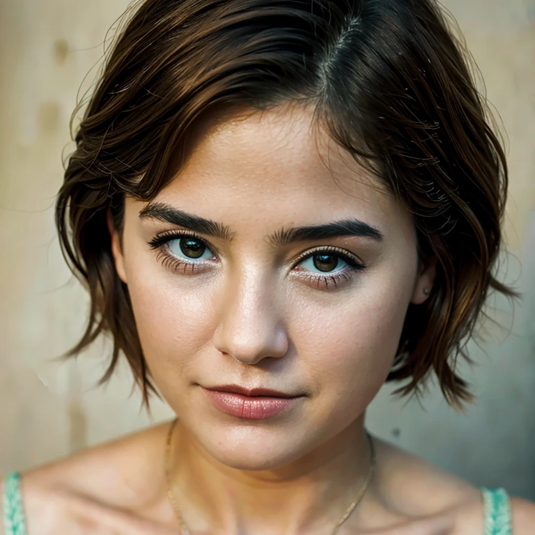 Realistic Photography, Portrait Beautiful Female Short hair 