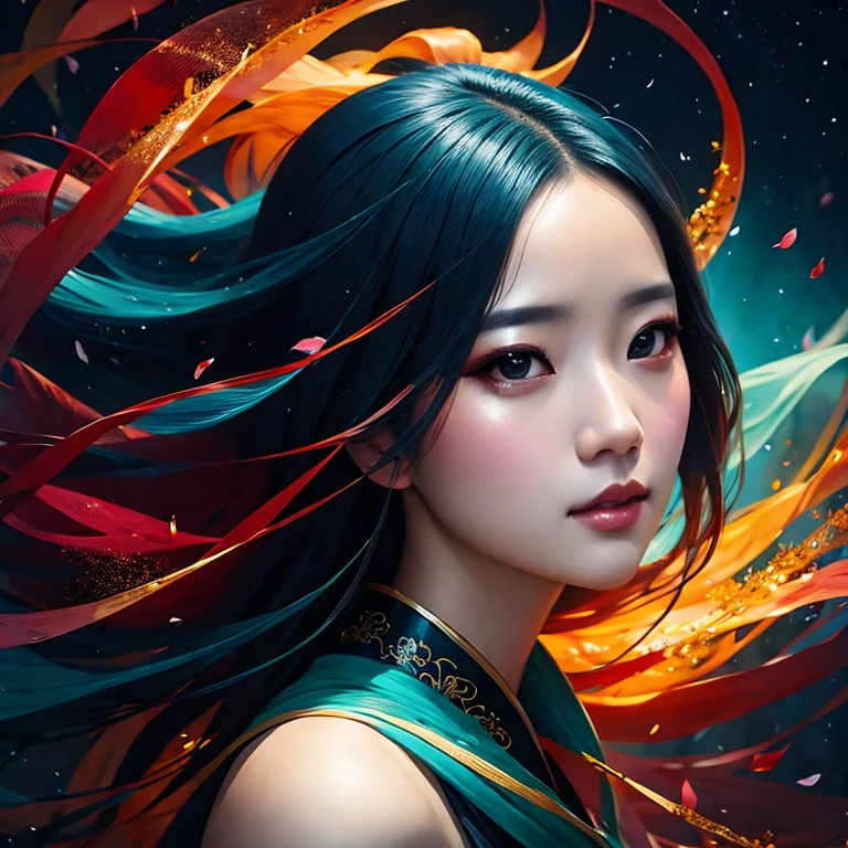 painting of a woman, a fine art painting inspired by Yeong-Hao Han, trending on Artstation, fantasy art, beautiful character painting, beautiful art uhd 4 k, jingna zhang, beautiful young wind spirit, a beautiful artwork illustration, yang qi, beautiful fantasy art portrait