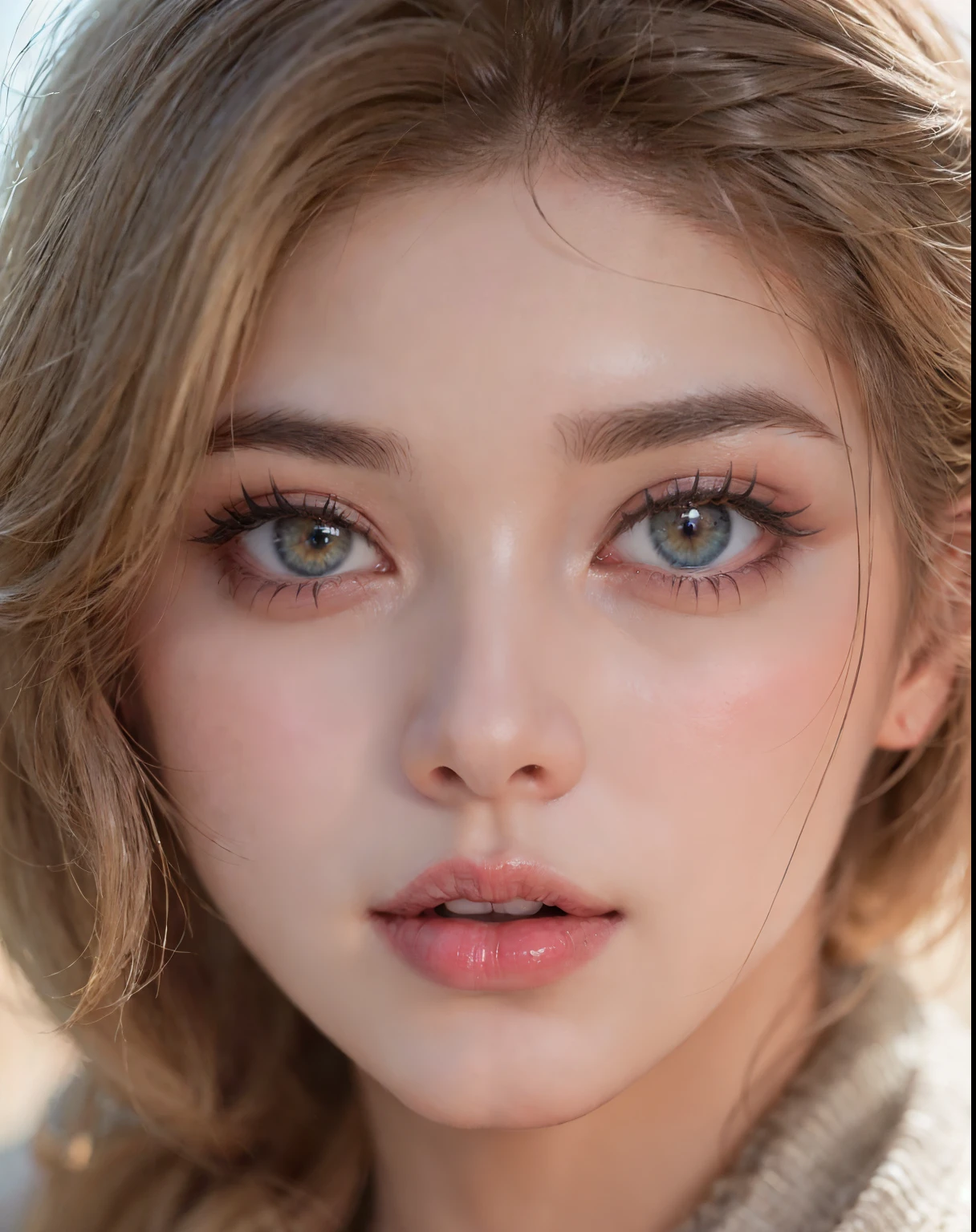 fashion model 25 years old, cute, [[[[cute]]]], [[[[closeup]]]], [[[[chest]]]], [[[[neck]]]], [[[[shoulders]]]], perfect eyes, perfect iris, perfect lips, perfect teeth, perfect skin, soft front light, glow, HDR, (muted colors:1.2), Retrato da mulher、white skin、((cabelo Castanho ondas suaves)) Best Blanco Romantico、8K resolution、Frente Illuminada、アメリカの女の子のPortrait、solo、20-year-old、beautiful face、Upper body、medium side cut、beautiful blonde、beautiful little face woman, solo,　black theme,　look at the audience,one woman, It&#39;s real, Wolfzan-6500-V1.3, anime、animeスタイル、beautiful diamond eyes、26 year old American girl、braided hair、casual dress、portrait beautiful detailed woman, very detailedな目と顔, Reality, beautiful detailed eyes, huge file size, Super detailed, High resolution, very detailed, highest quality, masterpiece, An illustration, very detailed, ticker, Unite, 8K painting wallpaper, fine, fine details, masterpiece, highest quality, Hvery detailed ticker uniform 8K wallpaper, face light movie lighting、cuteブラウス, dark background, oil, masterpiece, diffused soft film lighting, Portrait, highest quality (perfect face:1.4),stunning girl pictures,(8K and、photorealistic:1.25) 、(lip gloss、eyelashes、shiny face、shiny skin、highest quality、超High resolution、Depth of the bounds written、chromatic aberration、caustic road lighting、natural shading、sexy