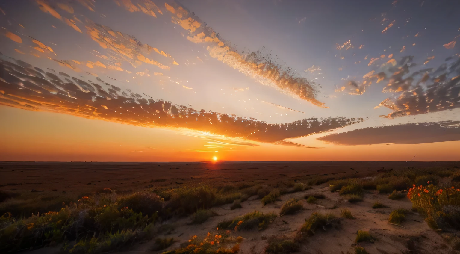 (melhor qualidade,8K,high resolution,obra de arte:1.2),ultra-detalhado,(Realista,photoRealista,photo-Realista:1.37),orange sky at sunrise,Only sky,without ground,hdr,Cores deslumbrantes do nascer do sol,cores vivas e vibrantes