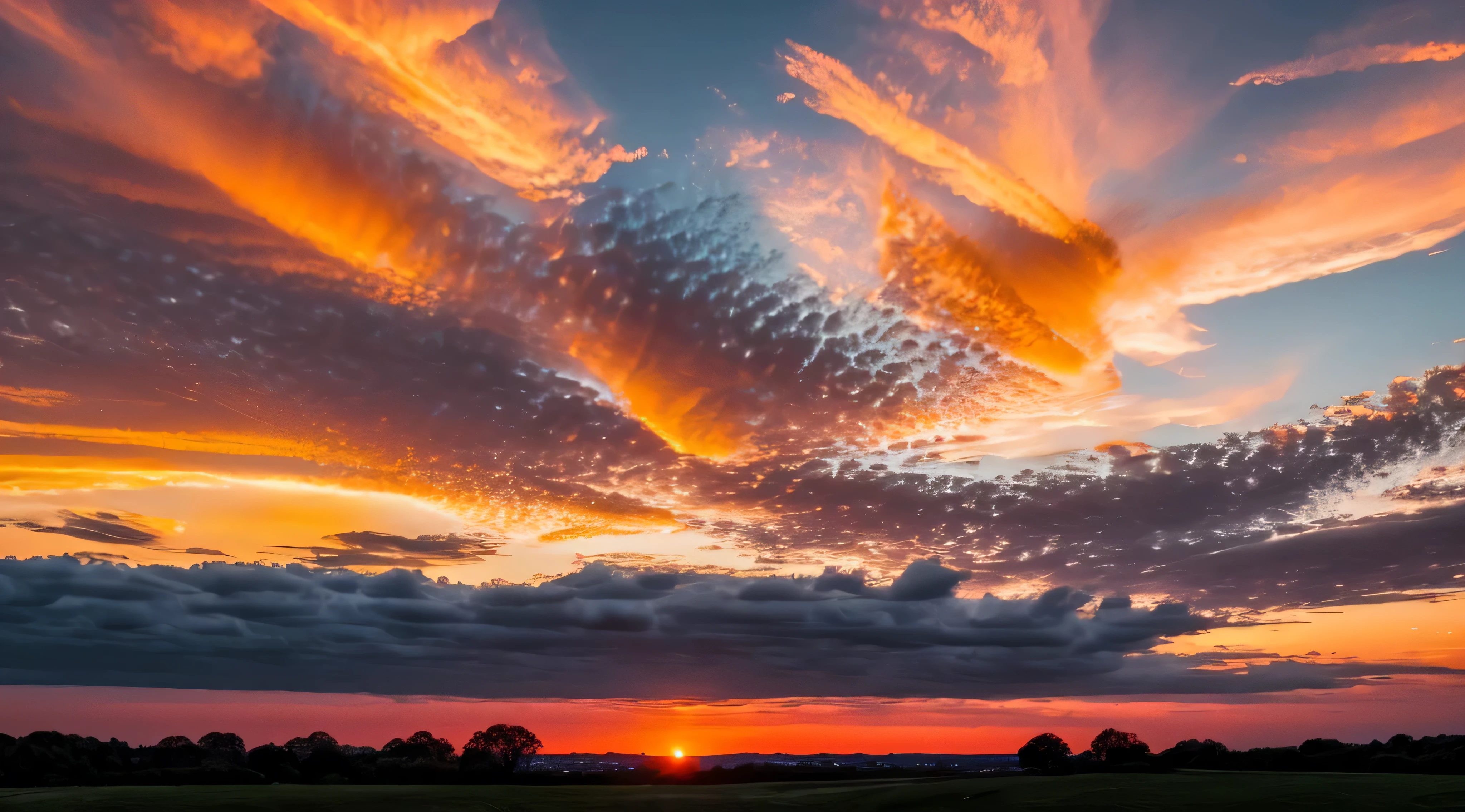 realistic orange sky sunrise clouds 8k perfect beautiful 